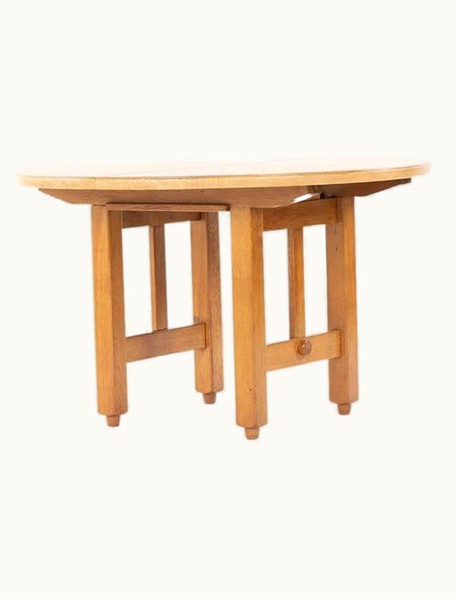 Guillerme et Chambron Guillerme et Chambron Guillerme And Chambron Center Table In Oak With Extension, 1950