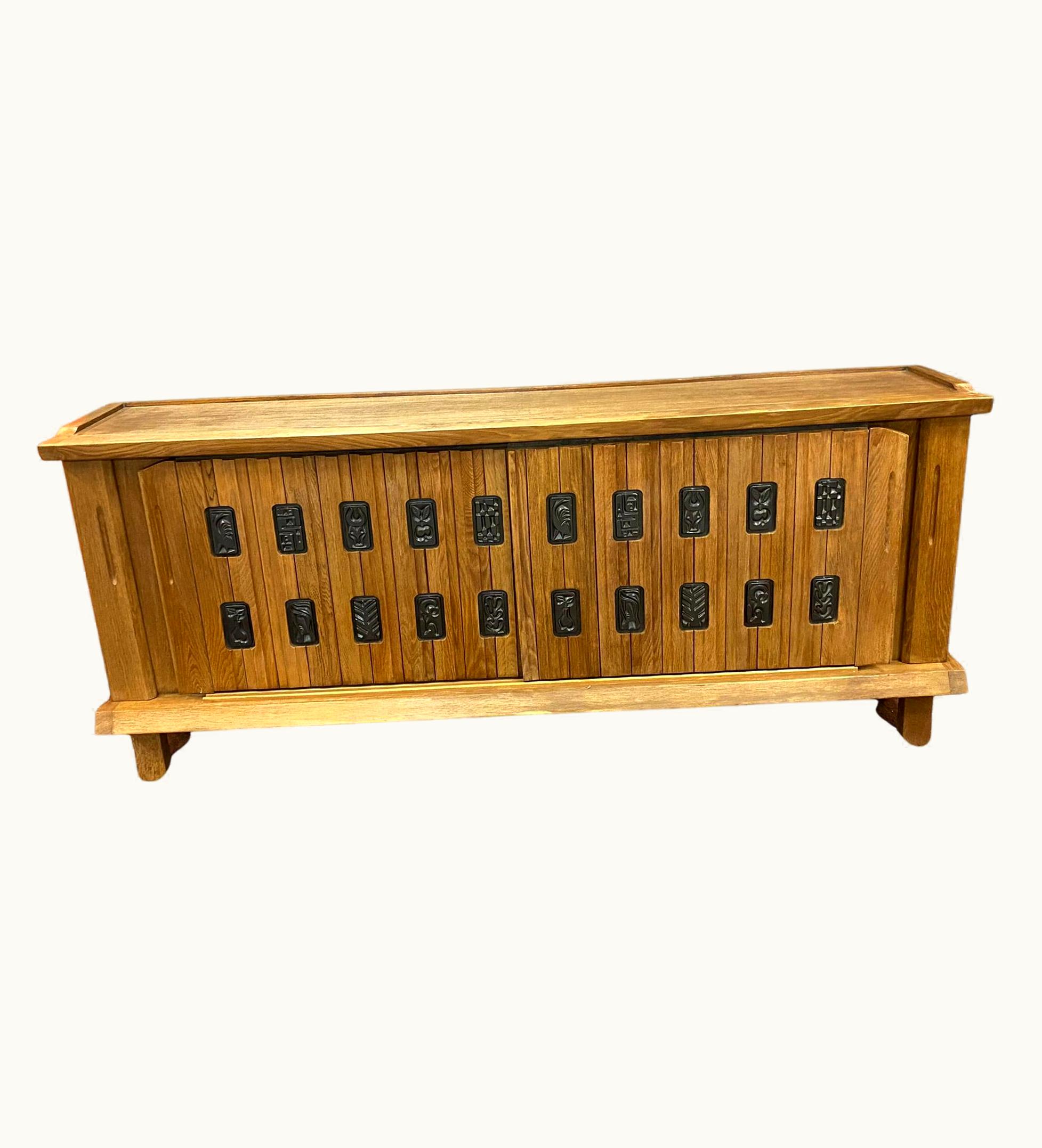 Guillerme et Chambron Guillerme et Chambron, Sideboard, In Oak And Ceramic, Edition Votre Maison