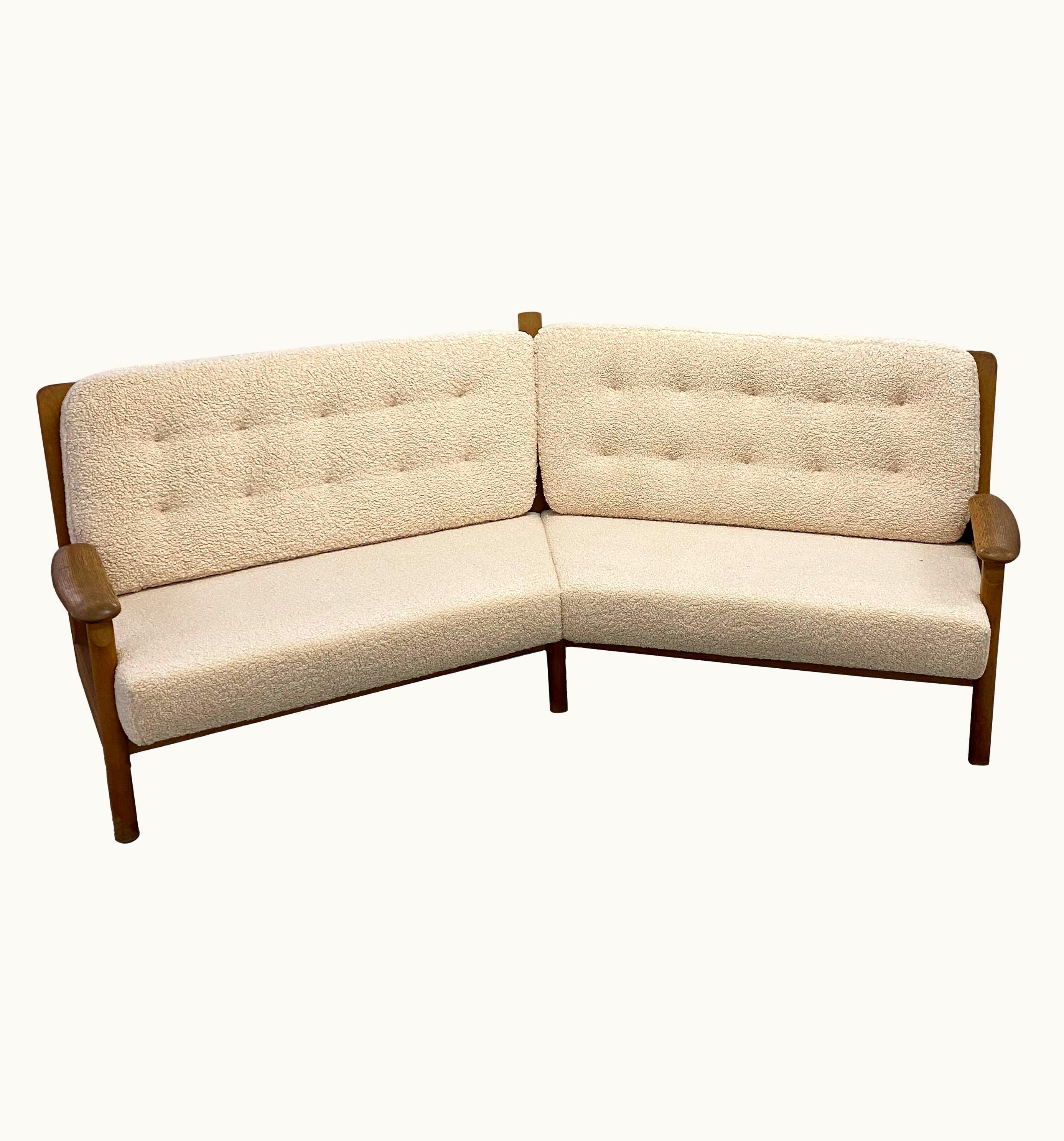 Guillerme et Chambron Guillerme et Chambron Mathilde Oak Sofa By Guillerme & Chambron For Votre Maison, 1960s