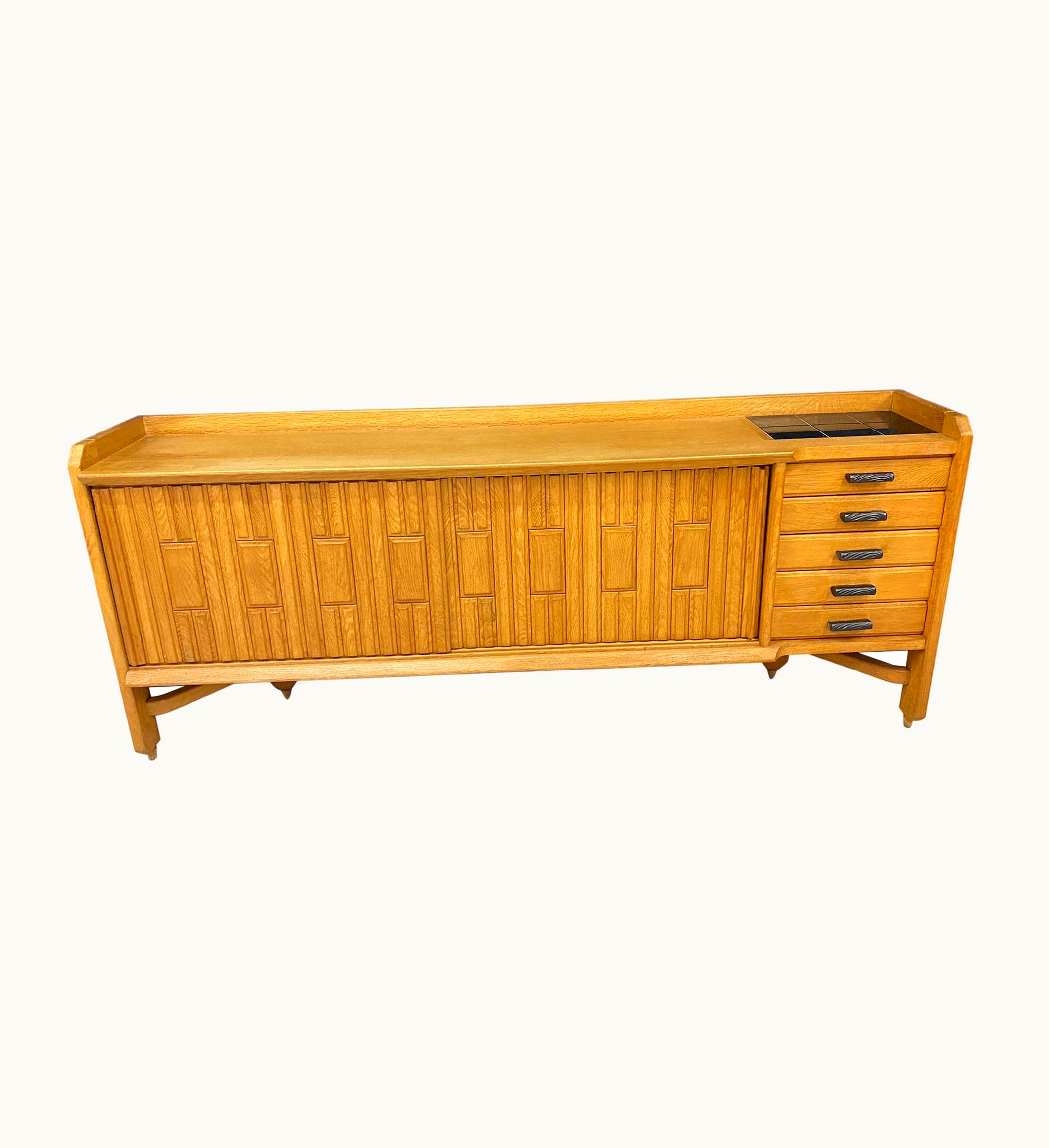 Guillerme et Chambron Guillerme et Chambron, Saint Veran Model Sideboard, In Oak And Ceramic UZ0198533