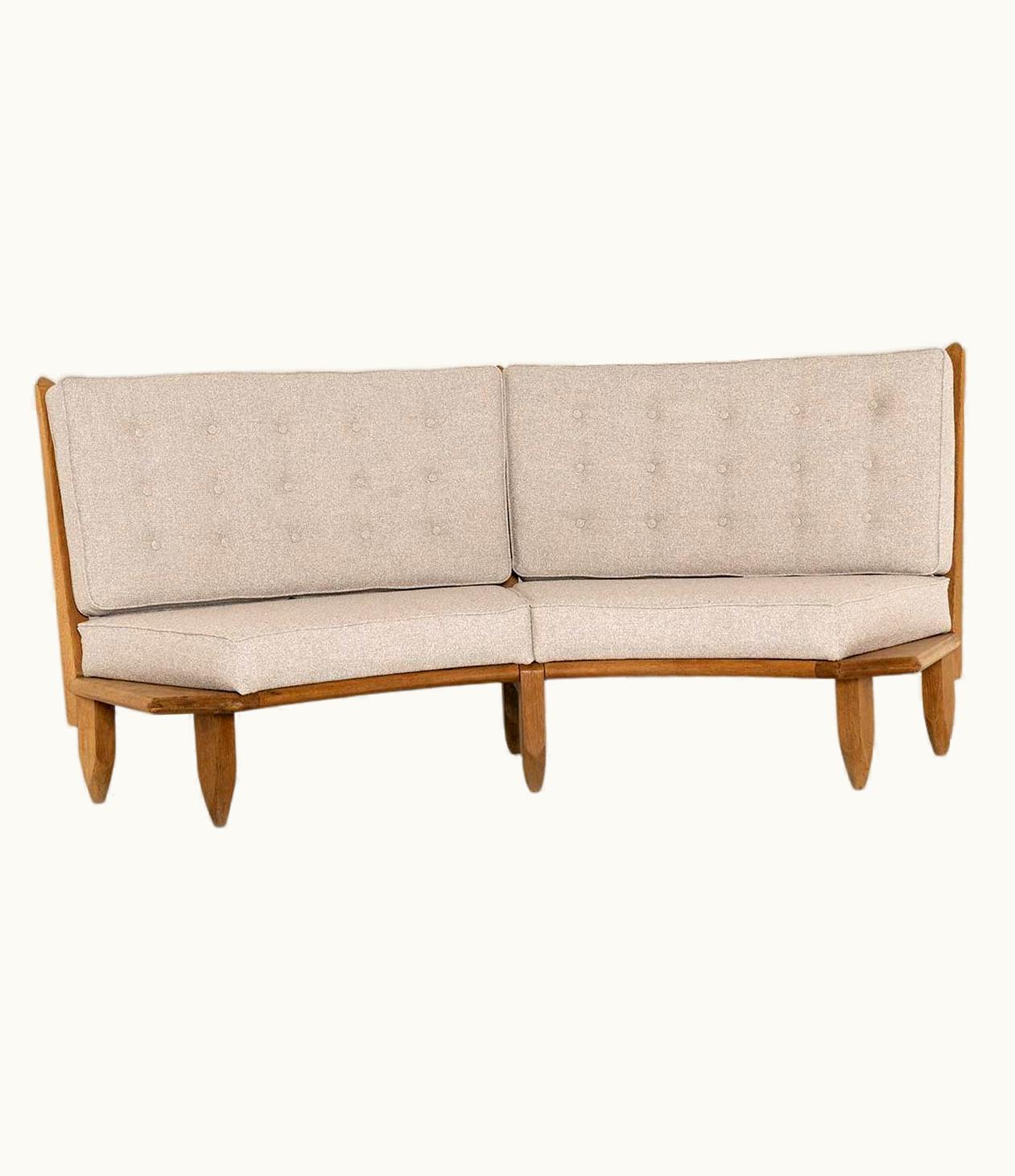 Guillerme et Chambron Guillerme et Chambron Oak Sofa By Guillerme Et Chambron, France 1960s