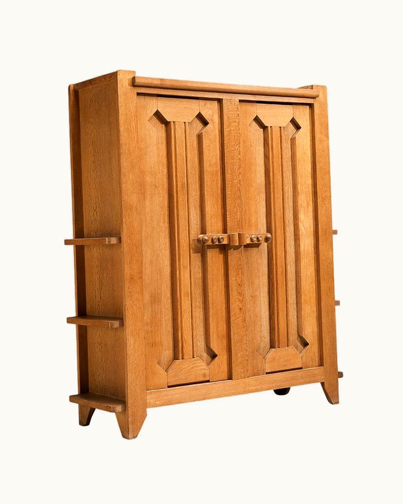 Guillerme et Chambron Guillerme et Chambron Highboard With Graphical Doors In Oak