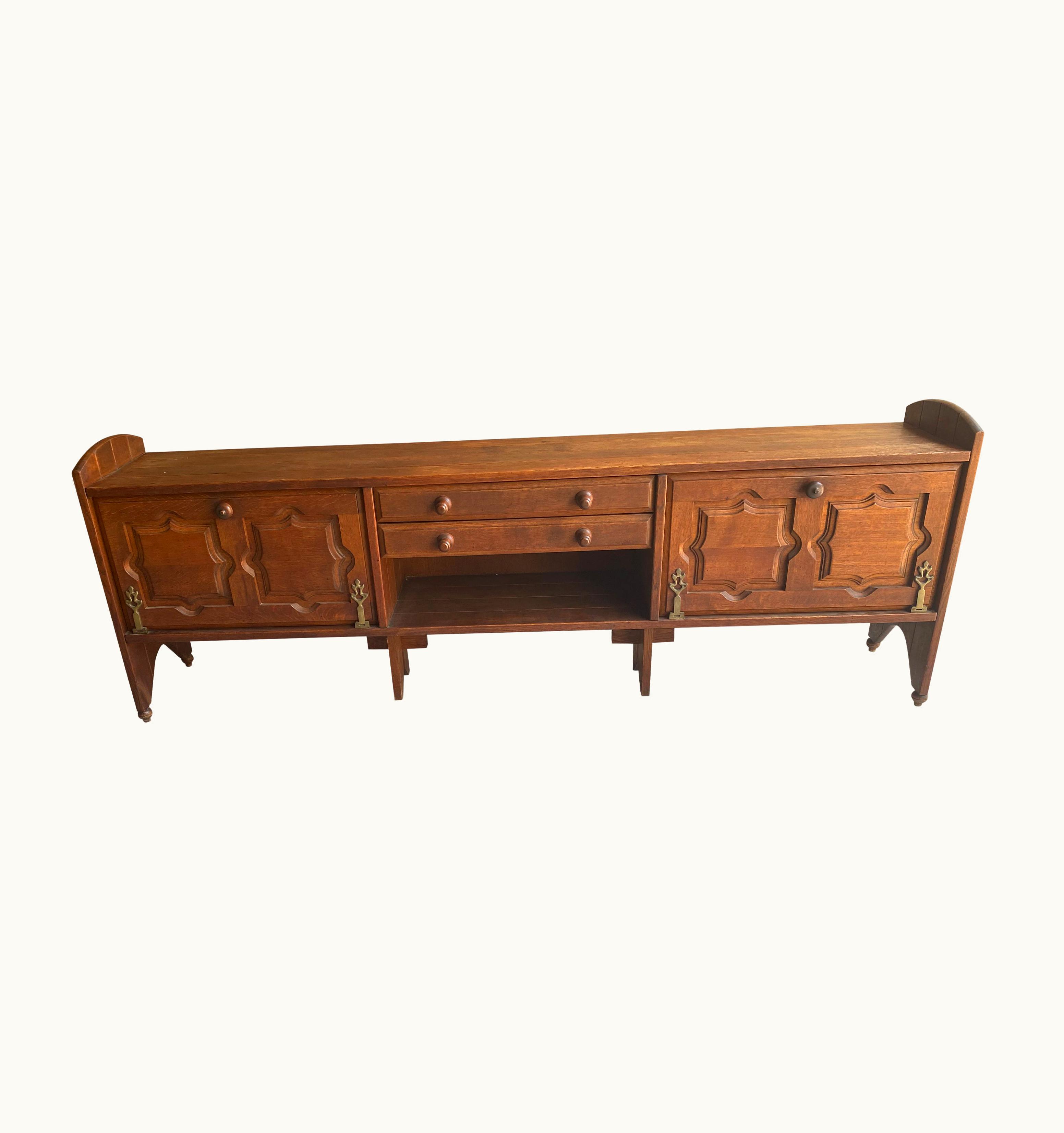 Guillerme et Chambron Guillerme et Chambron Stained Oak Sideboard By Guillerme Et Chambron, France, 1950's