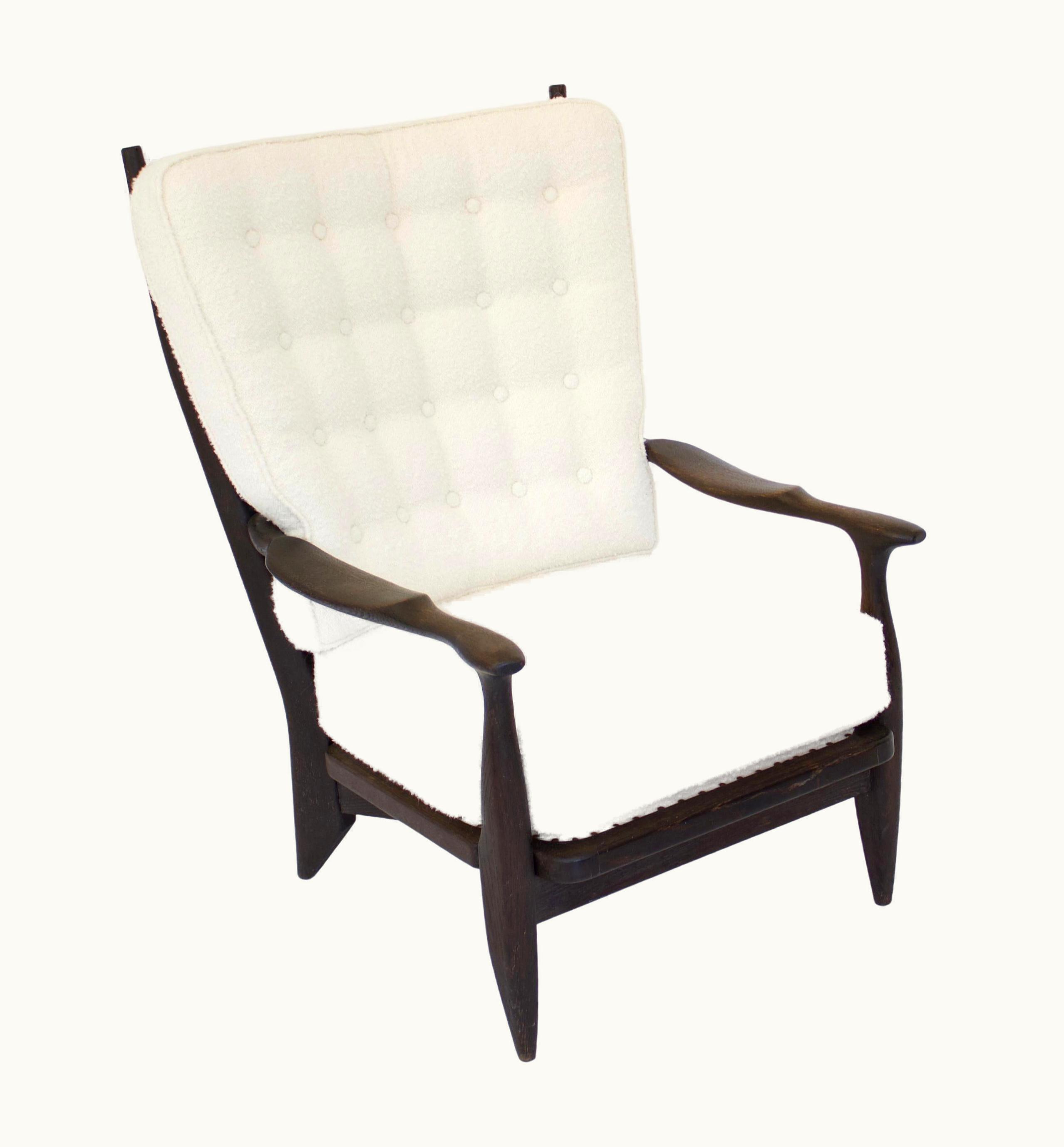 Guillerme et Chambron Guillerme et Chambron Stained Black To Brown French Oak Edouard Lounge Chair