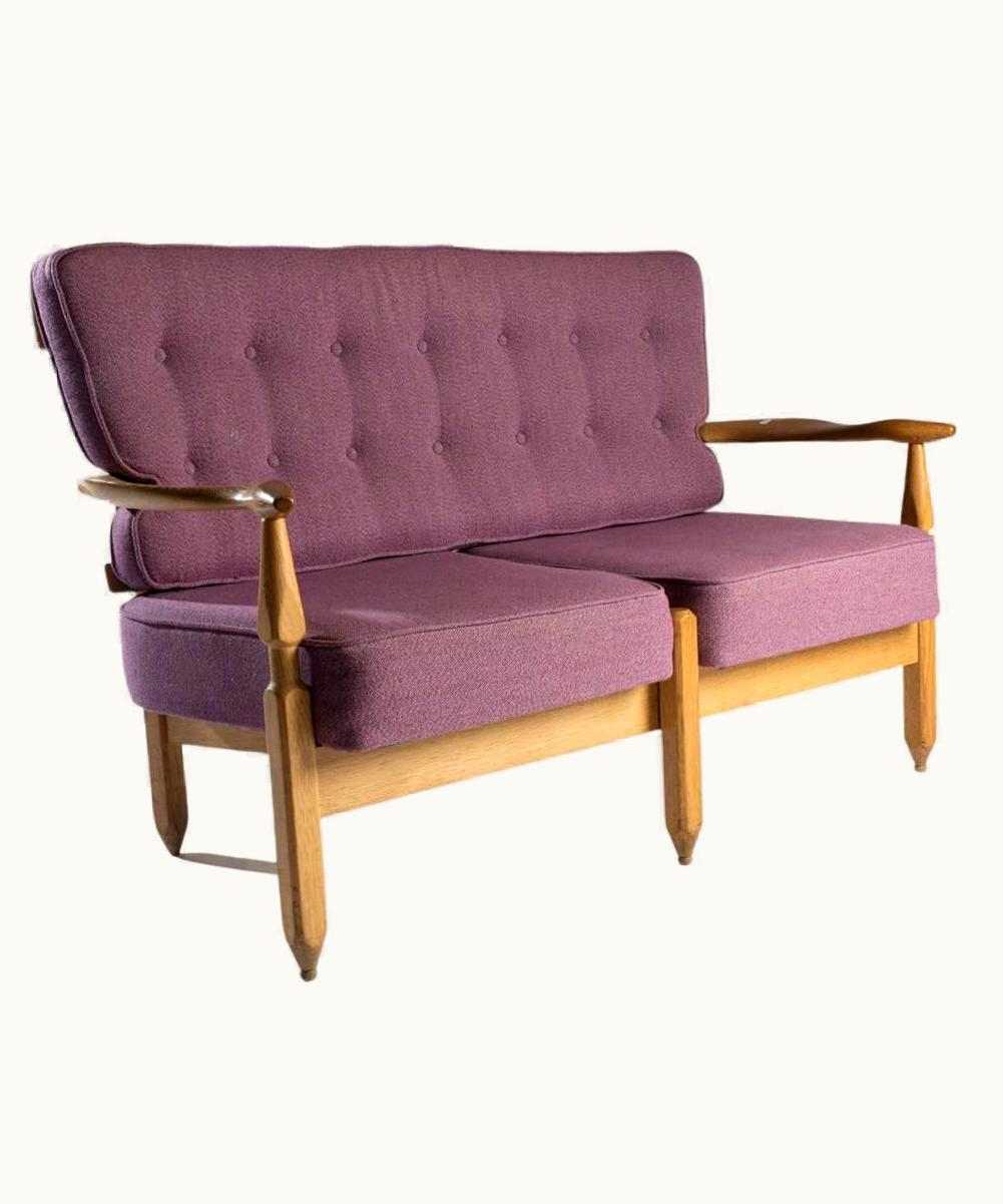 Guillerme et Chambron Guillerme et Chambron Settee In Oak, France, C 1960's