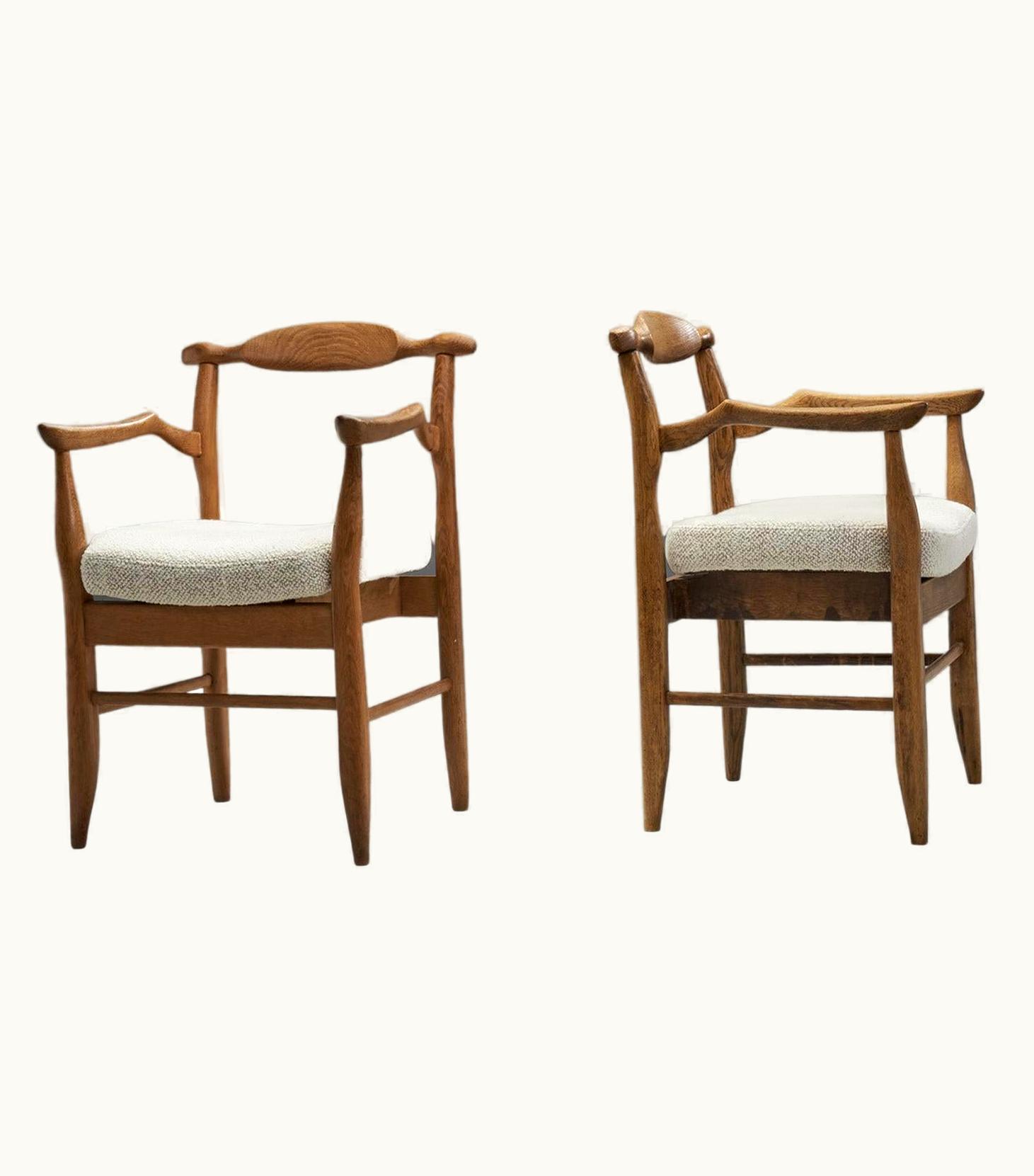 Guillerme et Chambron Guillerme et Chambron "Bridge Fumay" Pair Of Dining Chairs, France 1960s
