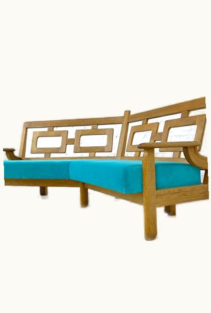 Guillerme et Chambron Guillerme et Chambron Curved Sofa By Guillerme & Chambron For Votre Maison, France, 1960's