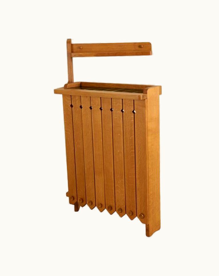 Guillerme et Chambron Guillerme et Chambron, Oak & Ceramic Bar Cabinet, France, Mid-20th Century