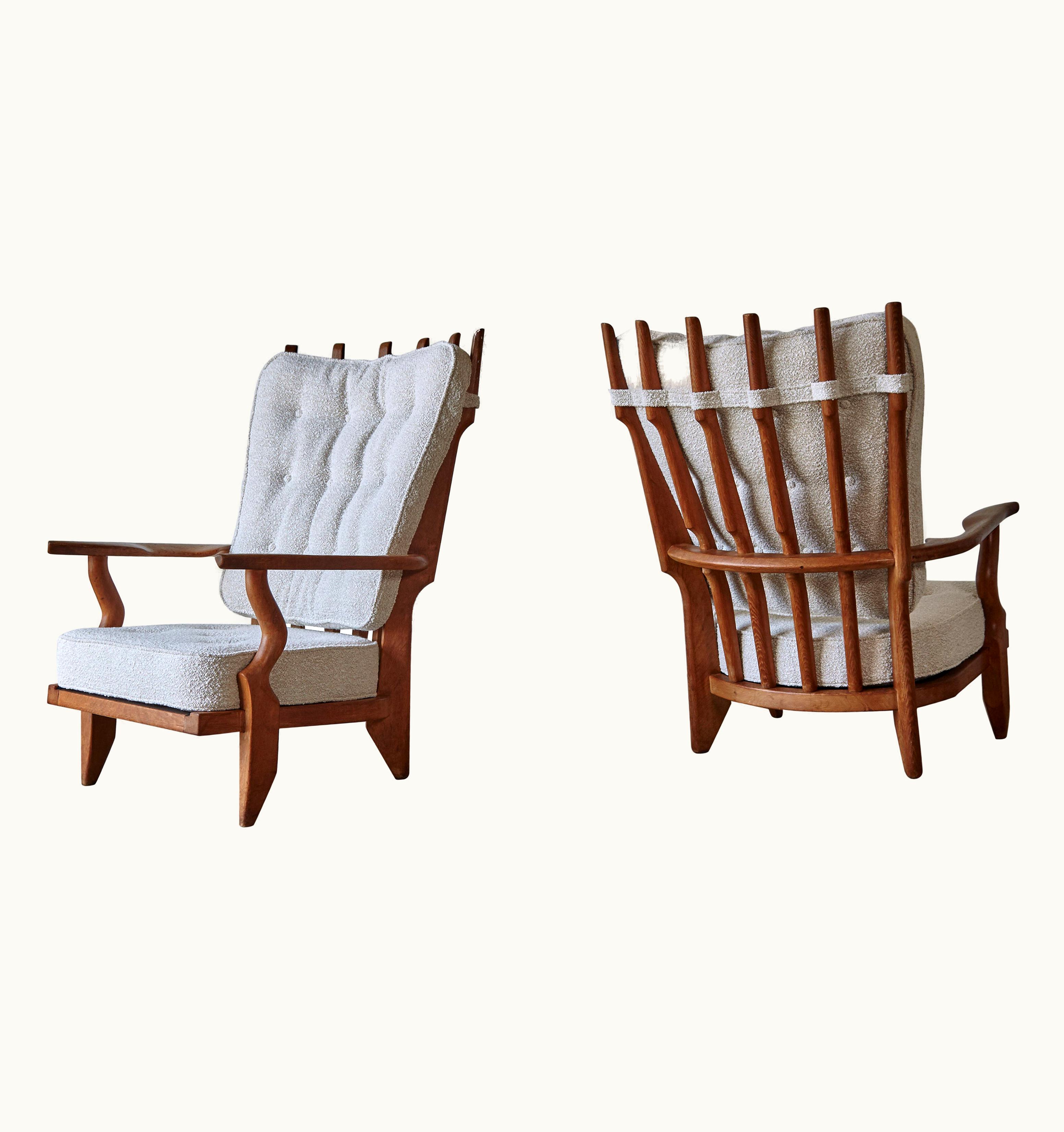 Guillerme et Chambron Guillerme et Chambron Pair Of Guillerme Et Chambron Grand Repos Chairs, France, 1960s