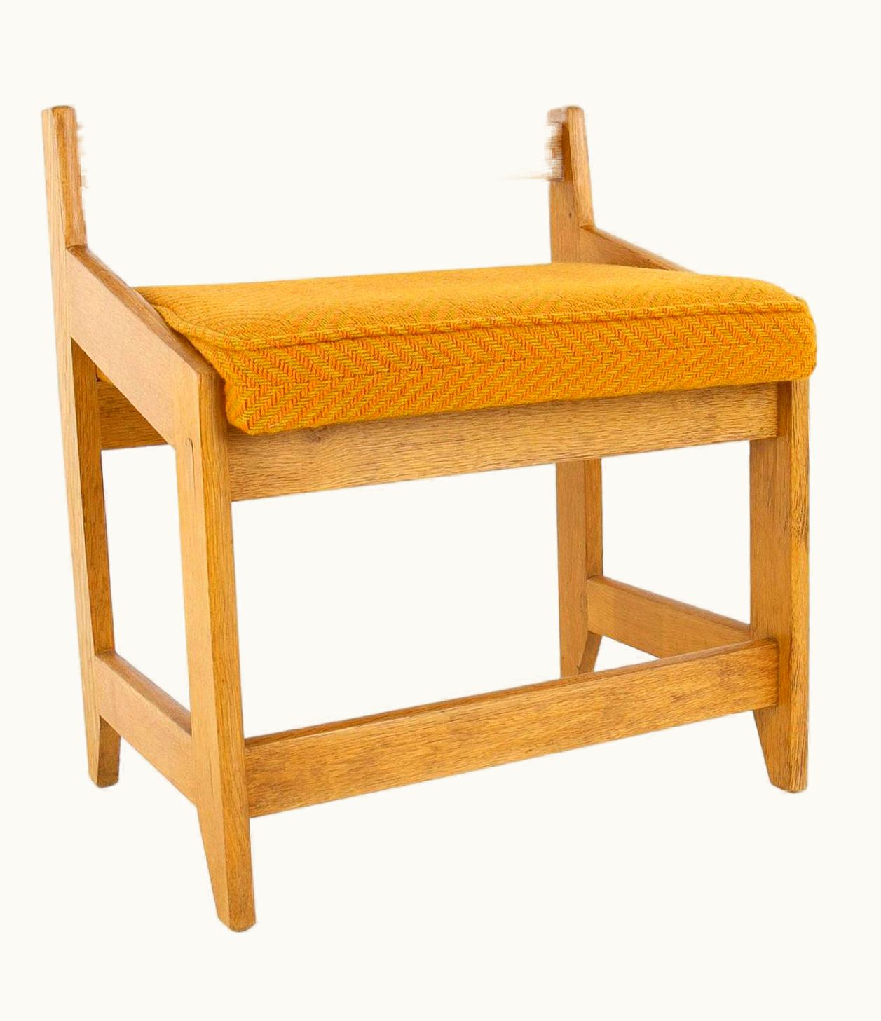 Guillerme et Chambron Guillerme et Chambron French Guillerme Et Chambron Stool, Hungarian Oak, Wool