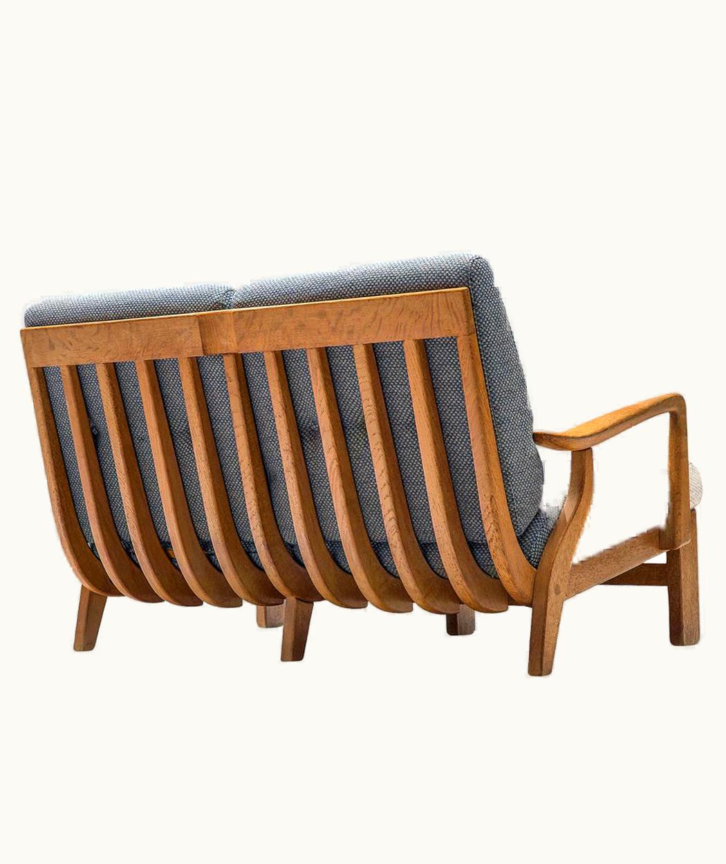 Guillerme et Chambron Guillerme et Chambron Sofa In Soft Blue Upholstery