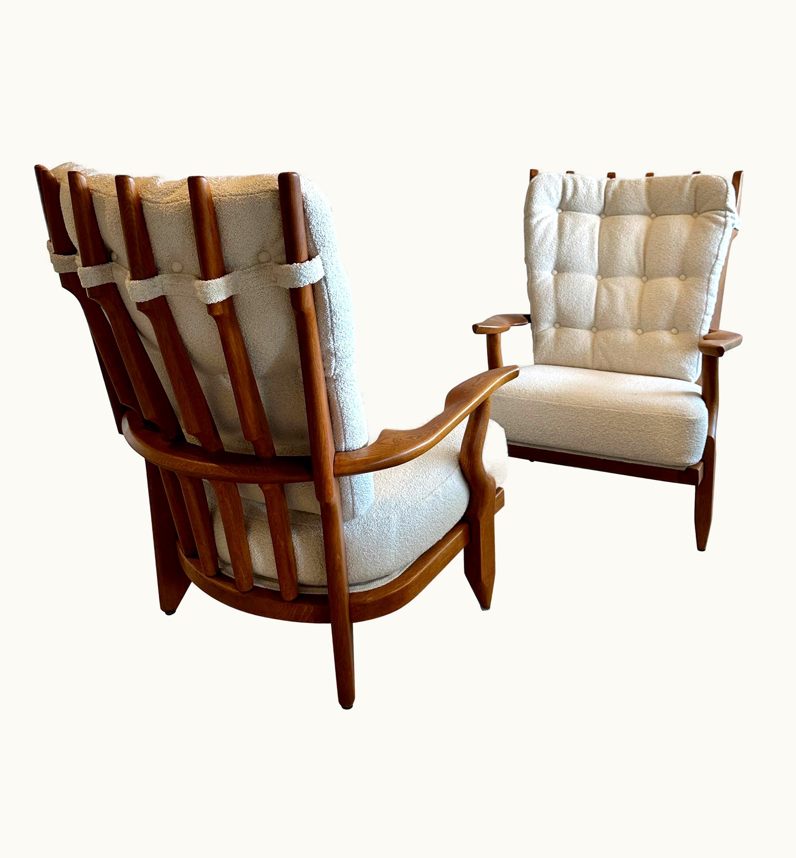 Guillerme et Chambron Guillerme et Chambron Grand Repos Armchairs, Pair