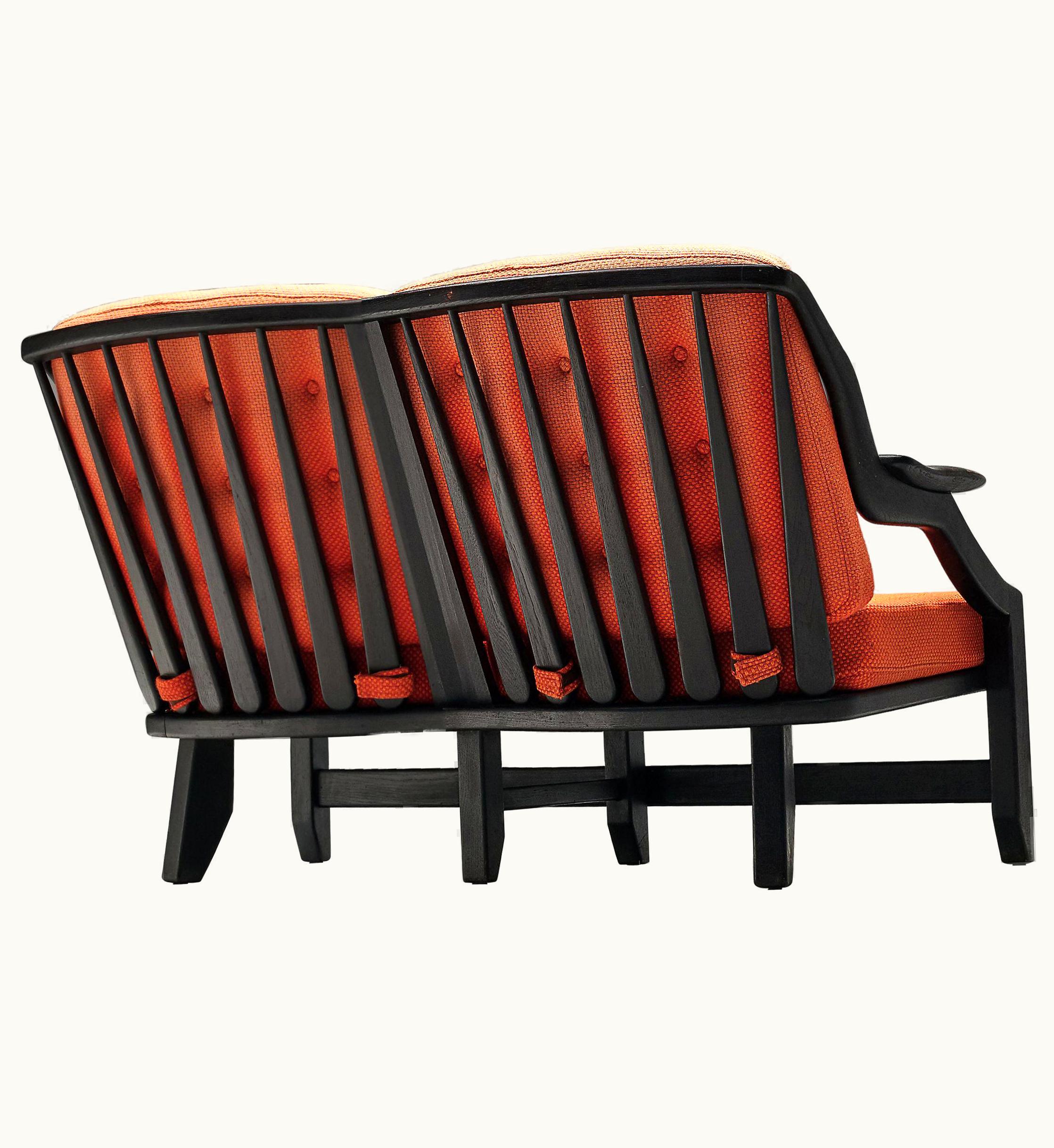 Guillerme et Chambron Guillerme et Chambron Sofa With Orange Upholstery
