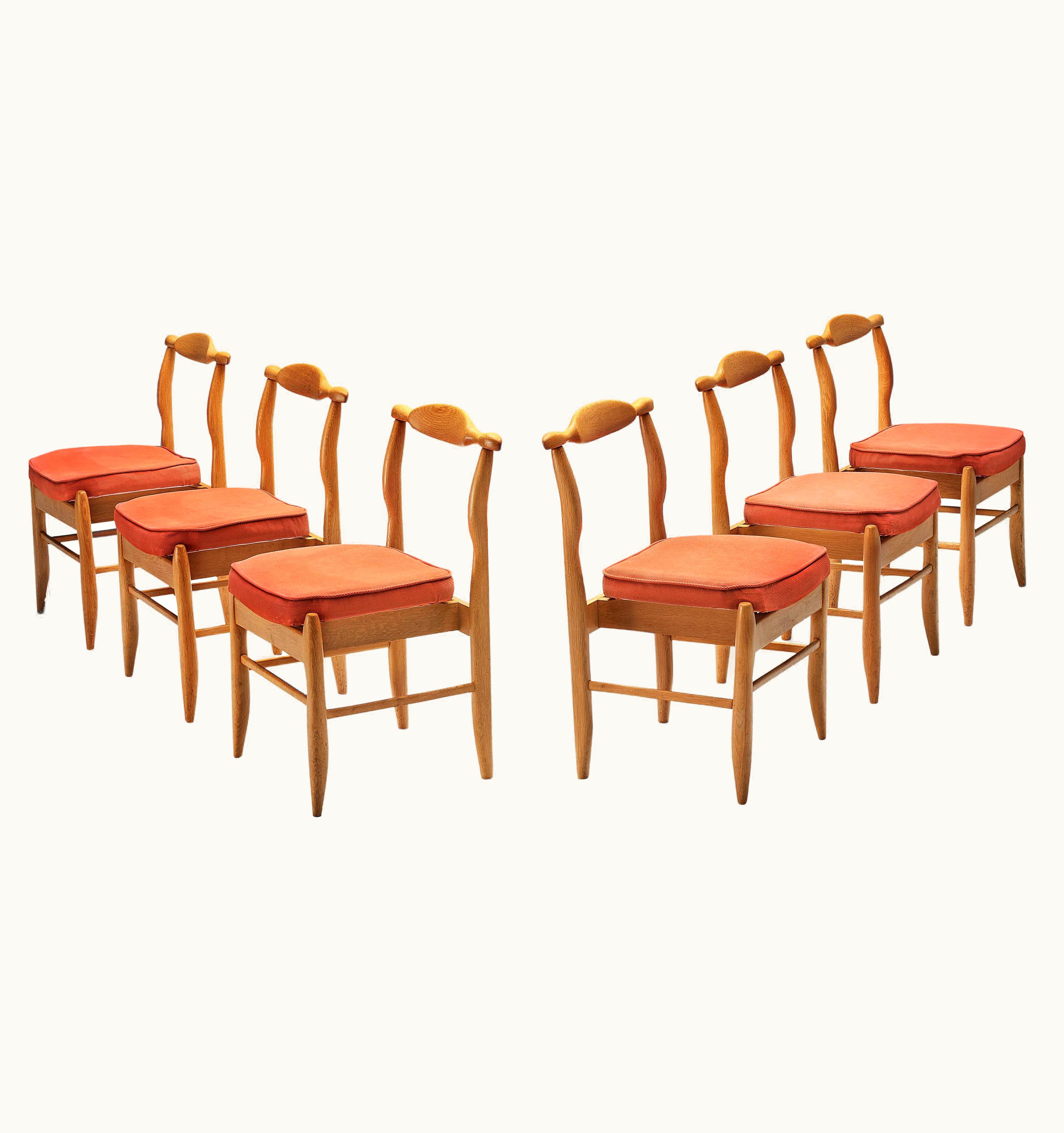 Guillerme et Chambron Guillerme et Chambron Set Of Six 'Fumay' Dining Chairs In Oak