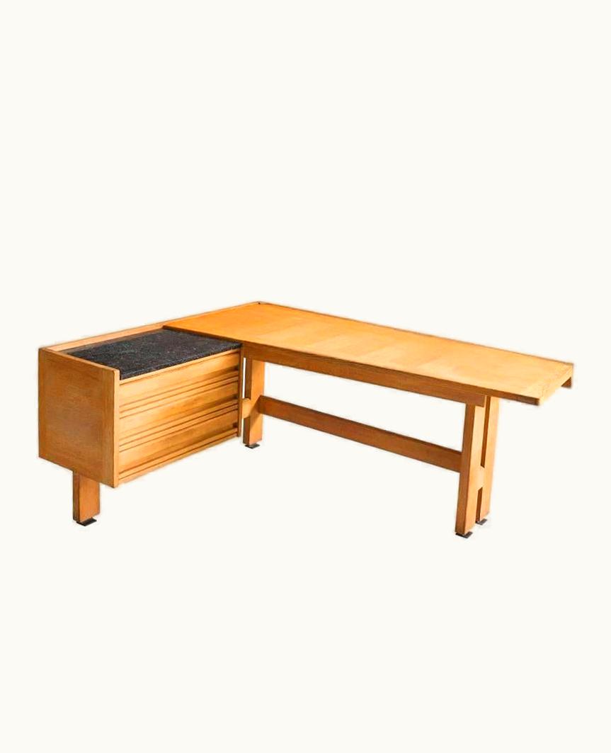 Guillerme et Chambron Guillerme et Chambron, Large Oak Desk, Edition Votre Maison, Circa 1950