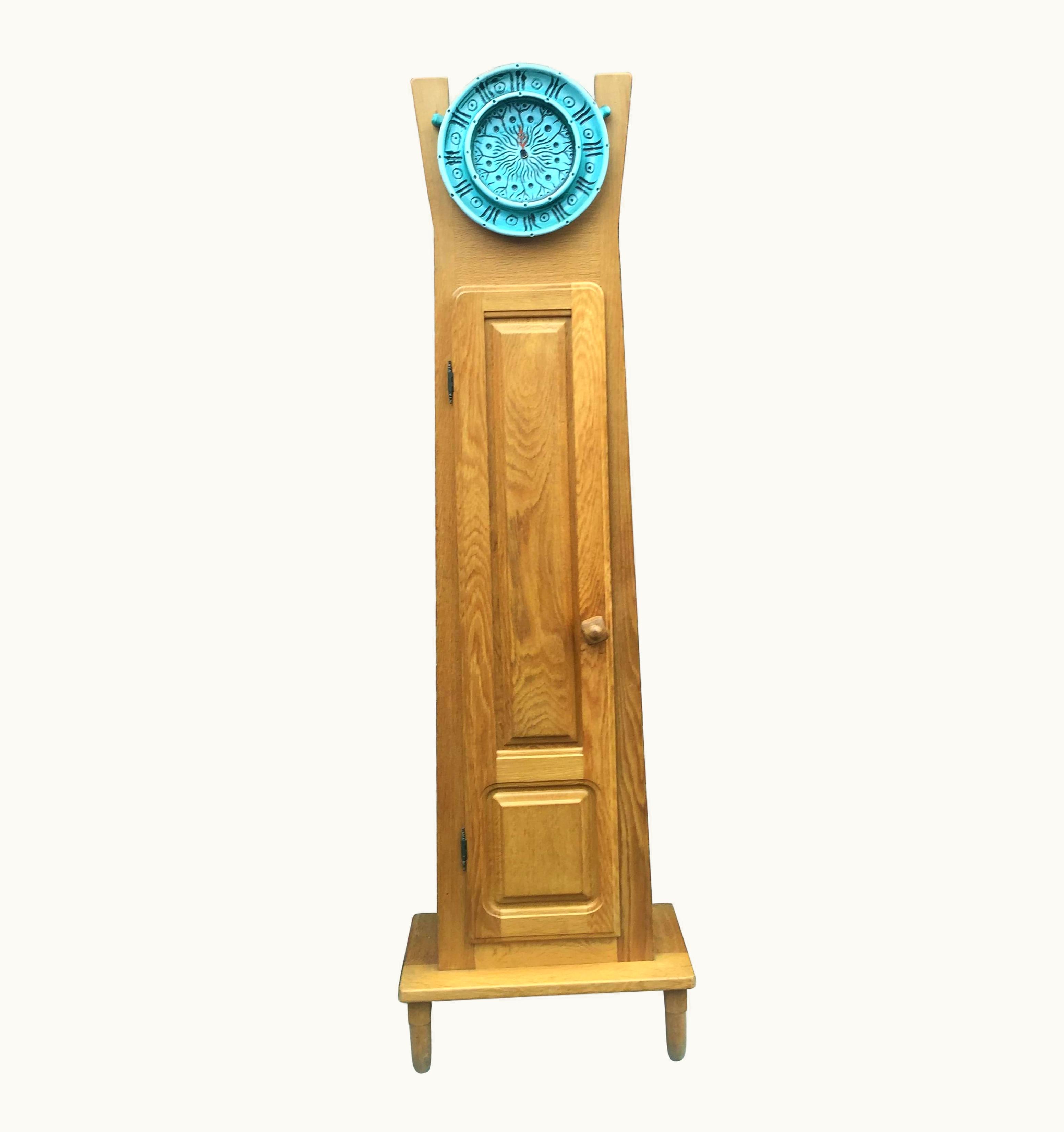 Guillerme et Chambron Guillerme et Chambron, Rare Oak Longcase Clock, Edition Votre Maison, Circa 1970