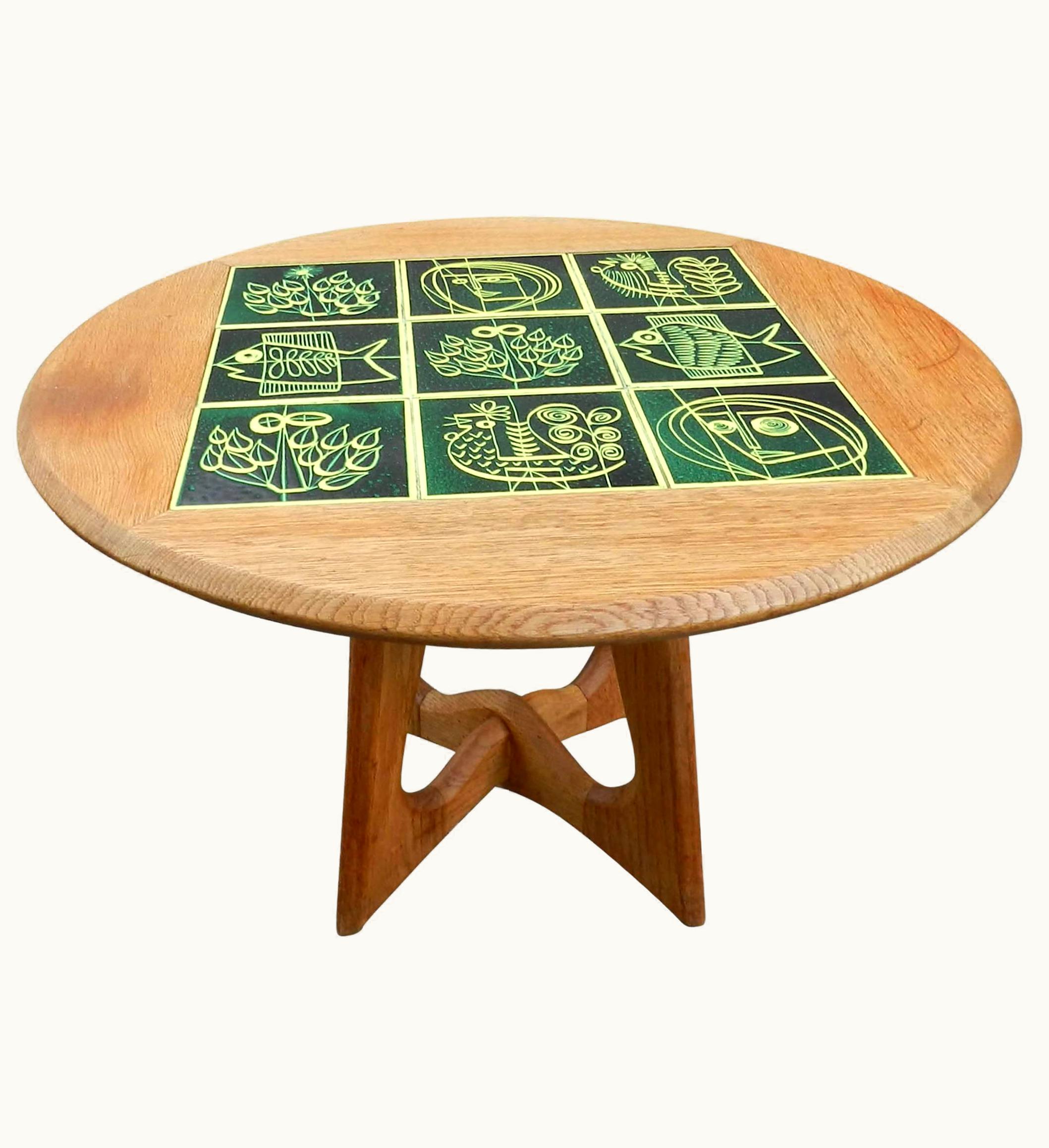 Guillerme et Chambron Guillerme et Chambron, Oak Gueridon, Ceramics By Danikowski, Edition Votre Maison