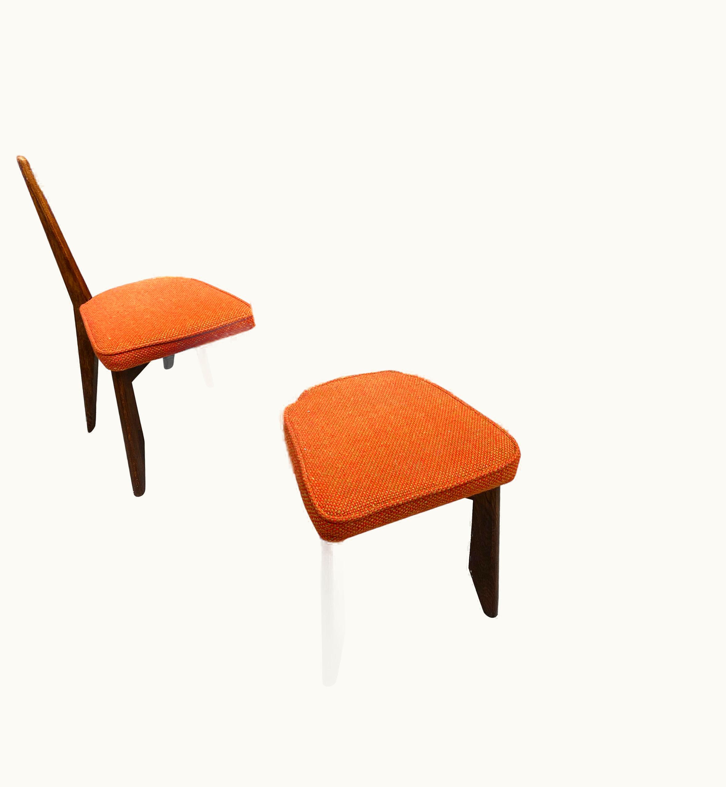 Guillerme et Chambron Guillerme et Chambron, Six Oak Chairs, Edition Votre Maison, Circa 1970 UZ0198756