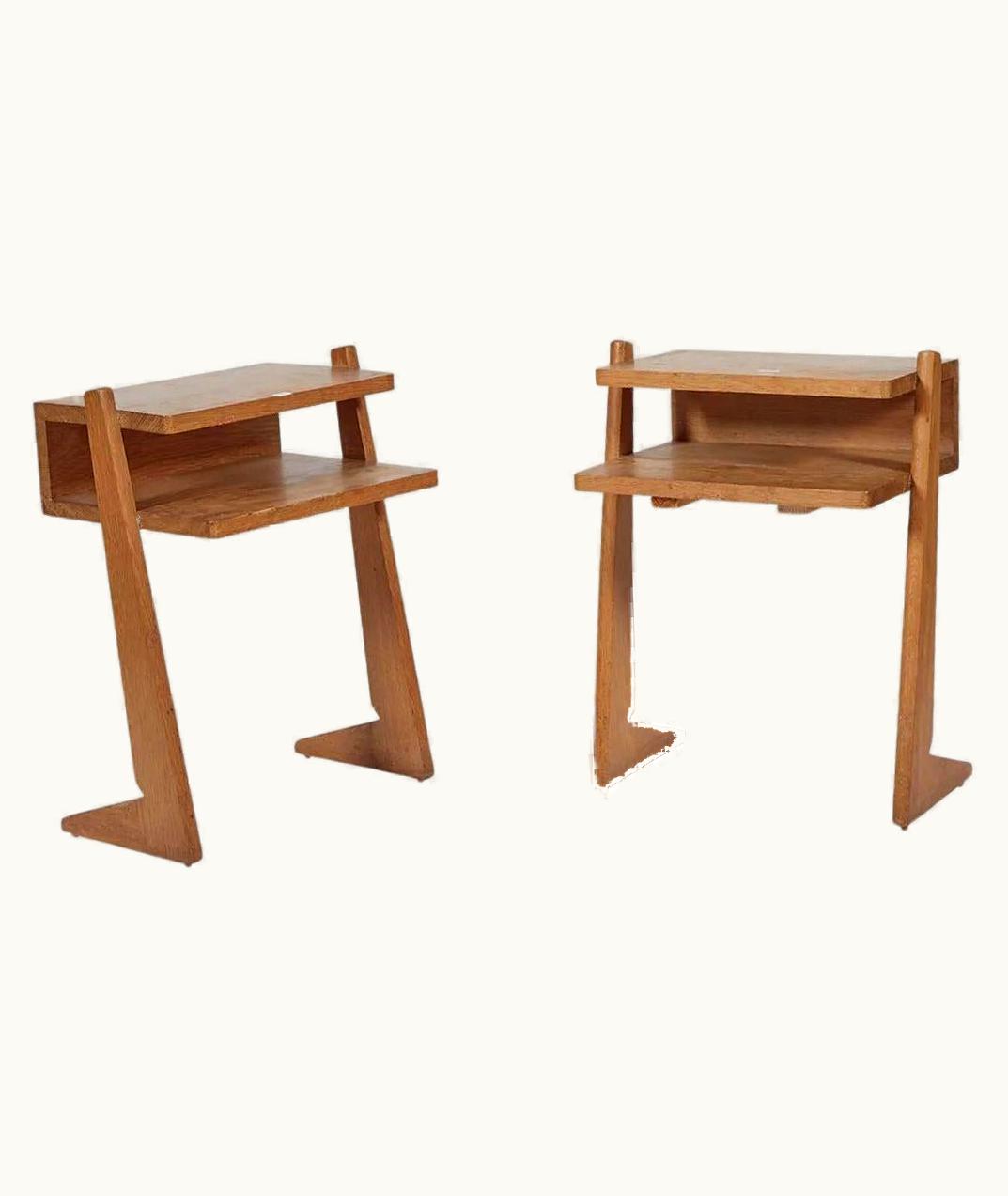 Guillerme et Chambron Guillerme et Chambron, Two Oak Nightstand Circa 1970 UZ0198758