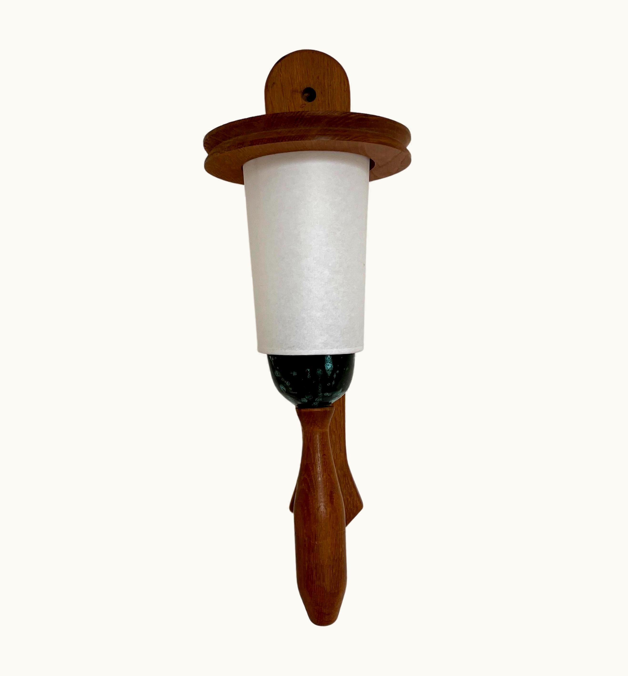 Guillerme et Chambron Guillerme et Chambron Wooden And Ceramic Sconce By Guillerme & Chambron