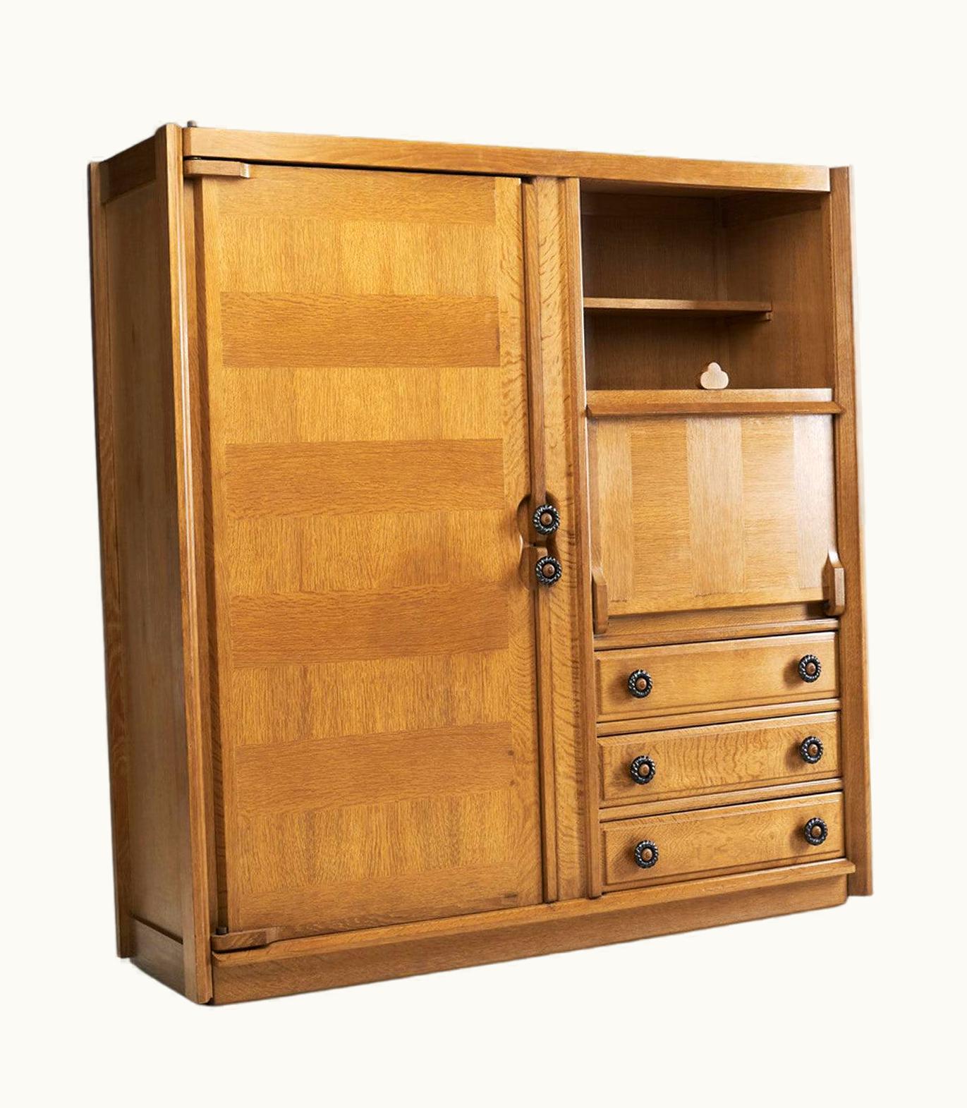 Guillerme et Chambron Guillerme et Chambron Oak Cabinet For Votre Maison, France, 1960s