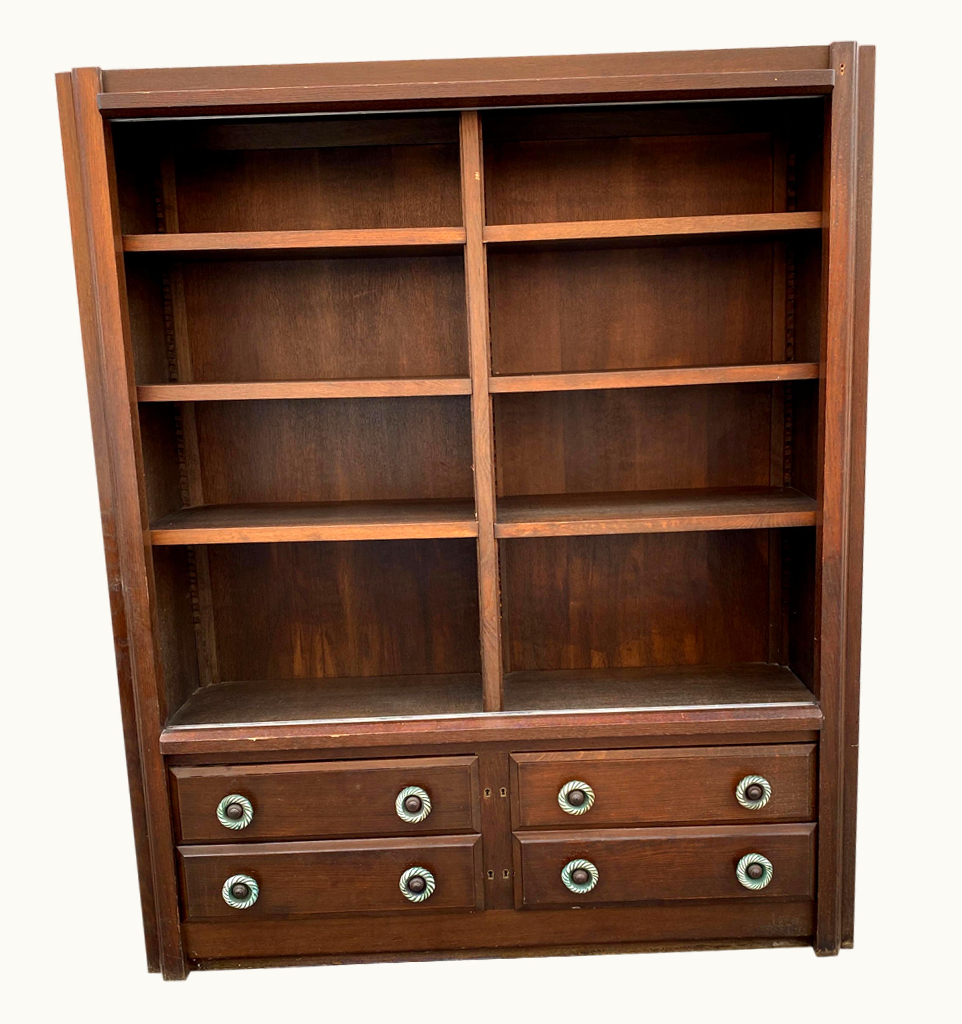 Guillerme et Chambron Guillerme et Chambron, Rare 1960 Oak Bookcase, Votre Maison Edition