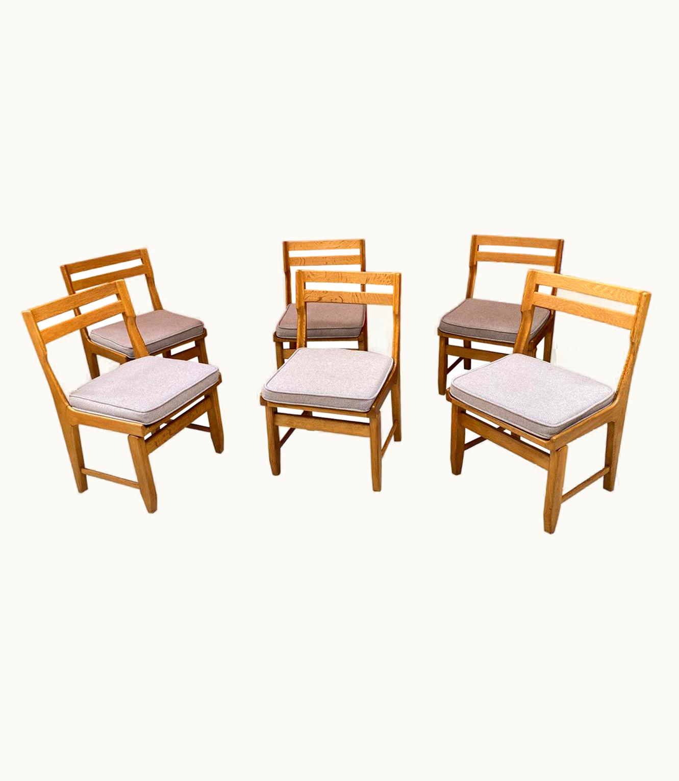 Guillerme et Chambron Guillerme et Chambron, Set Of Six Oak Chairs, Edition Votre Maison, Circa 1970 UZ0198772
