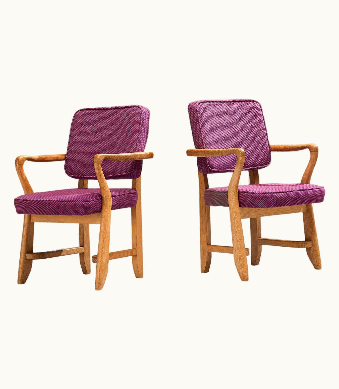 Guillerme et Chambron Guillerme et Chambron Pair Of 'Denis' Armchairs In Oak
