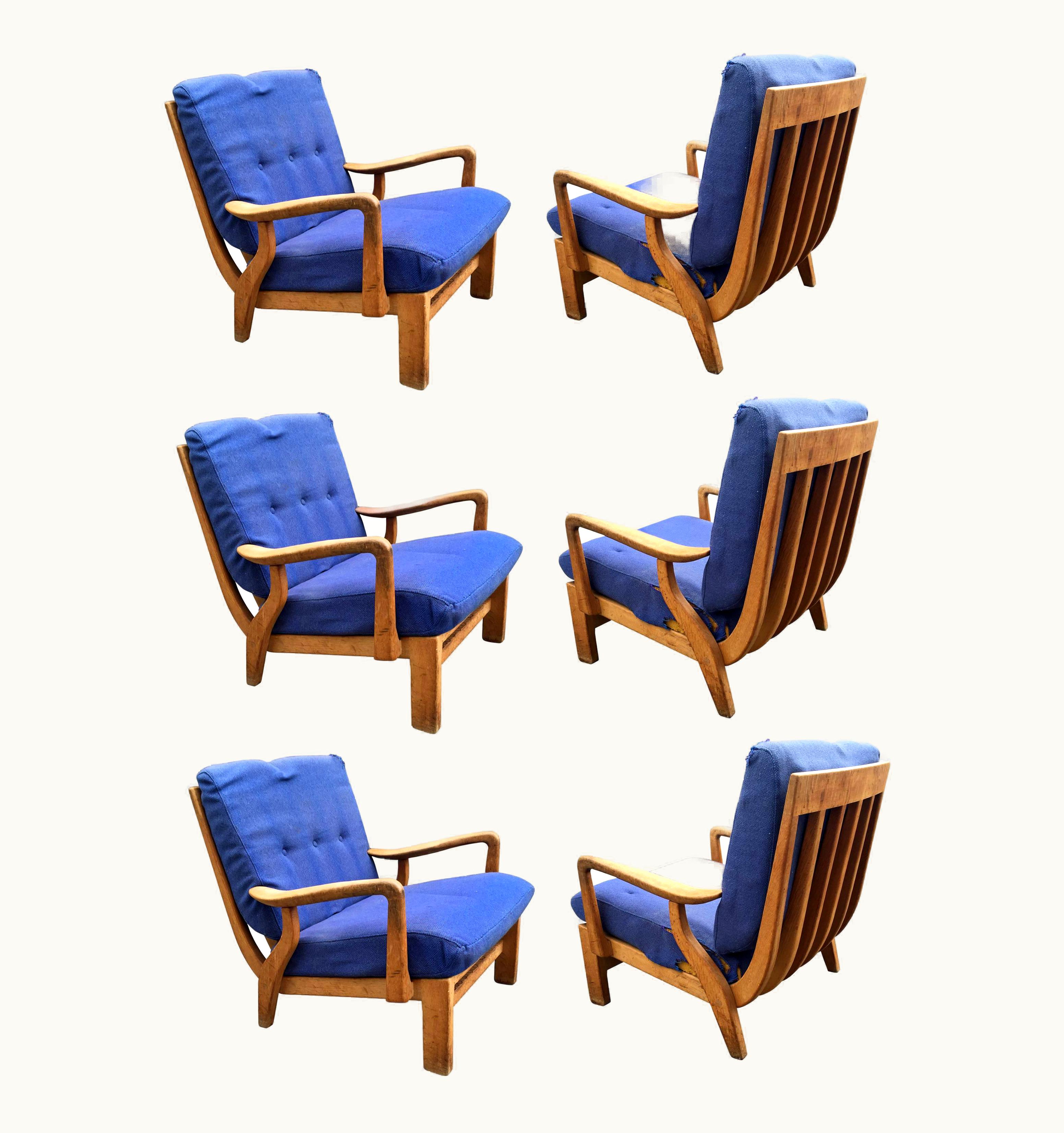 Guillerme et Chambron Guillerme et Chambron, 3 Armchairs, Edition Votre Maison, 1980