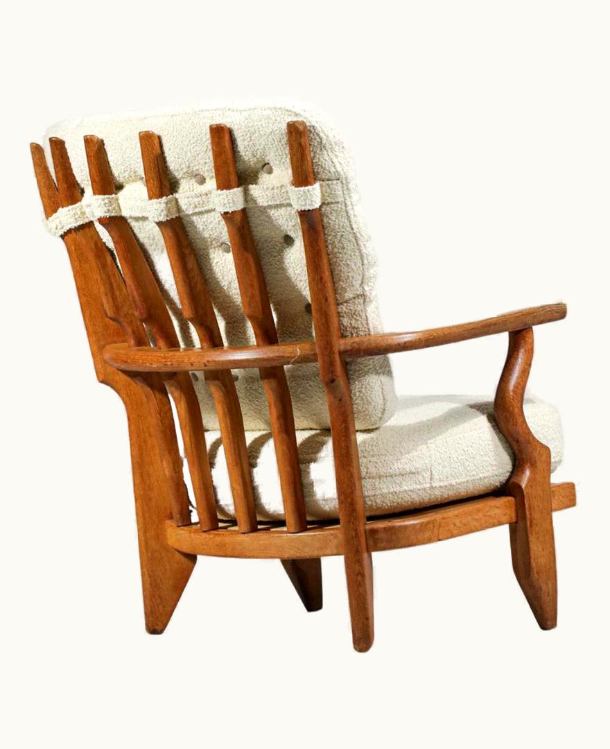 Guillerme et Chambron Guillerme et Chambron Large Armchair By Guillerme Et Chambron Model Grand Repos Madame 60's In Oak