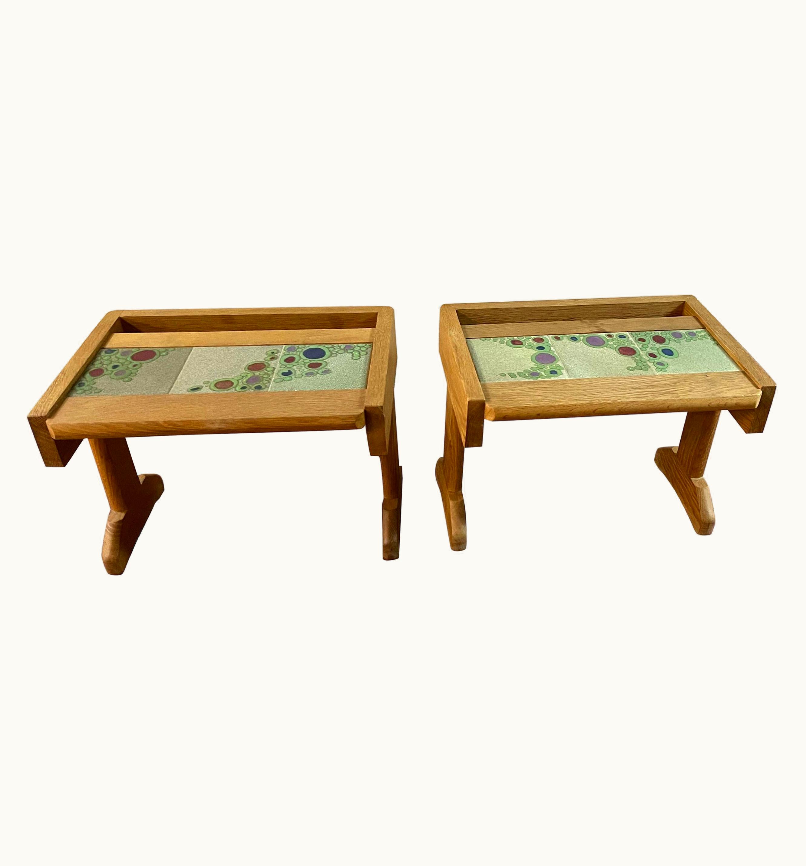 Guillerme et Chambron Guillerme et Chambron, Pair Of Oak Nightstand