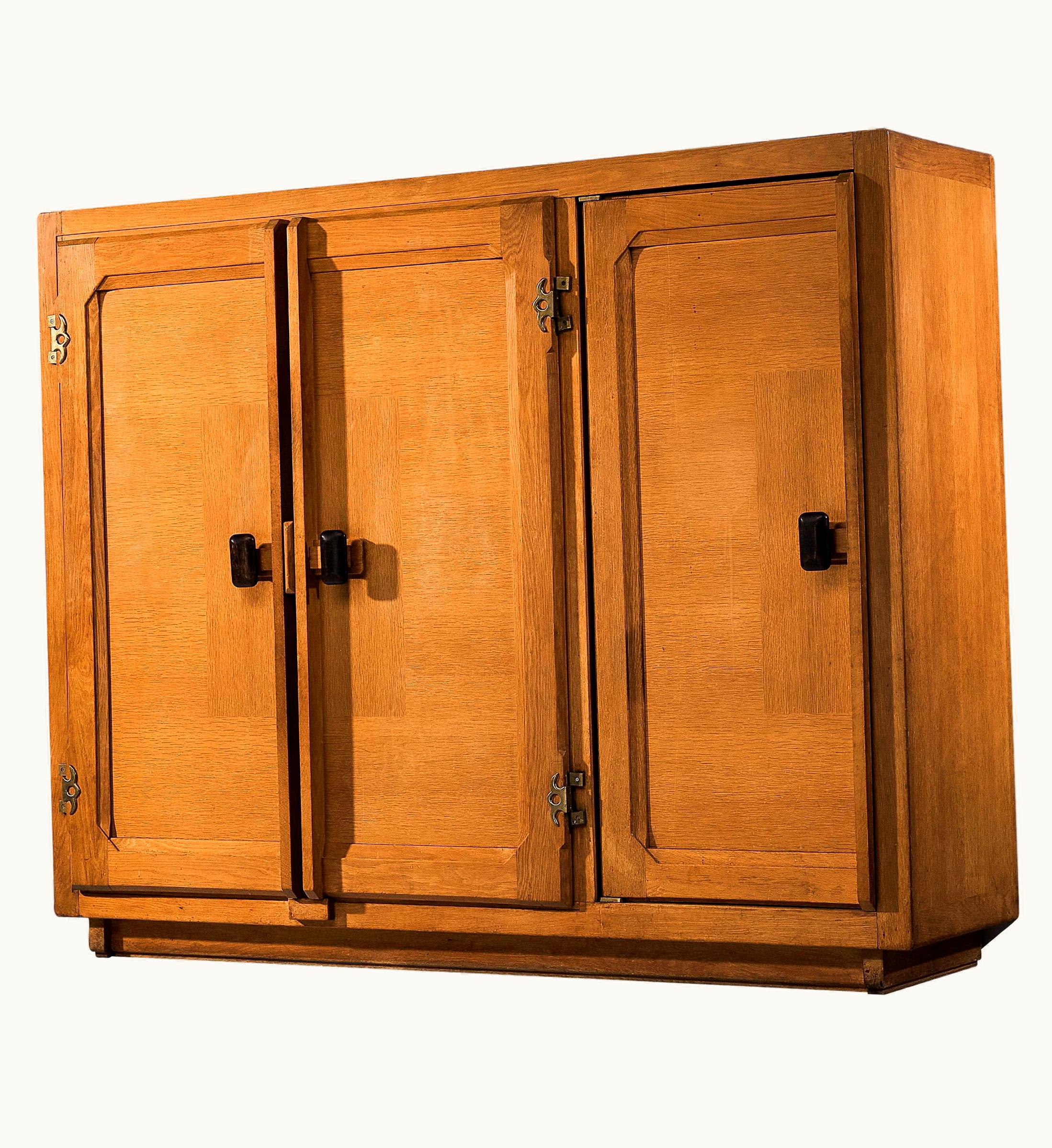 Guillerme et Chambron Guillerme et Chambron Large Highboard In Oak And Brass