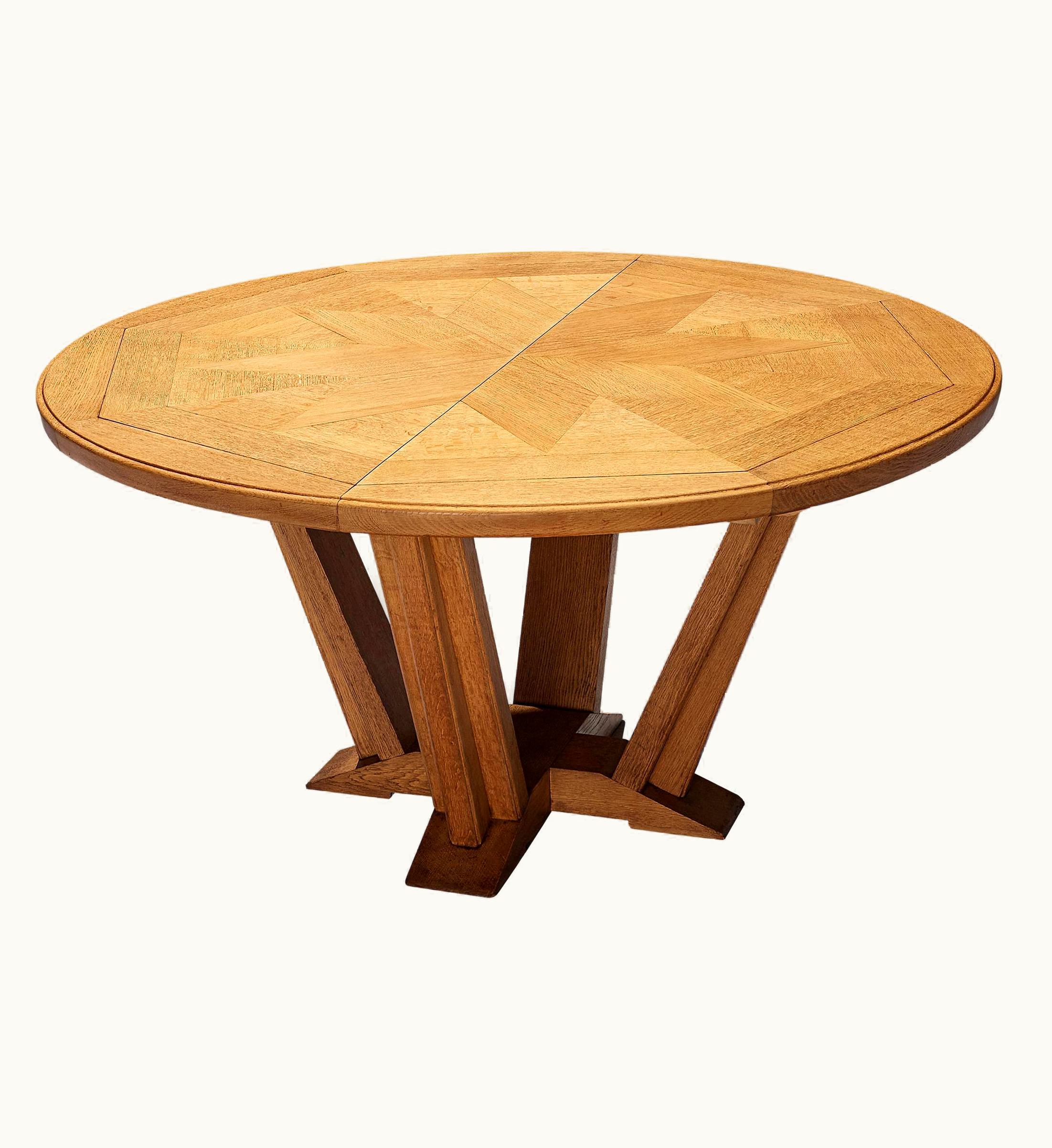 Guillerme et Chambron Guillerme et Chambron Early Large 'VIctorine' Dining Table In Oak