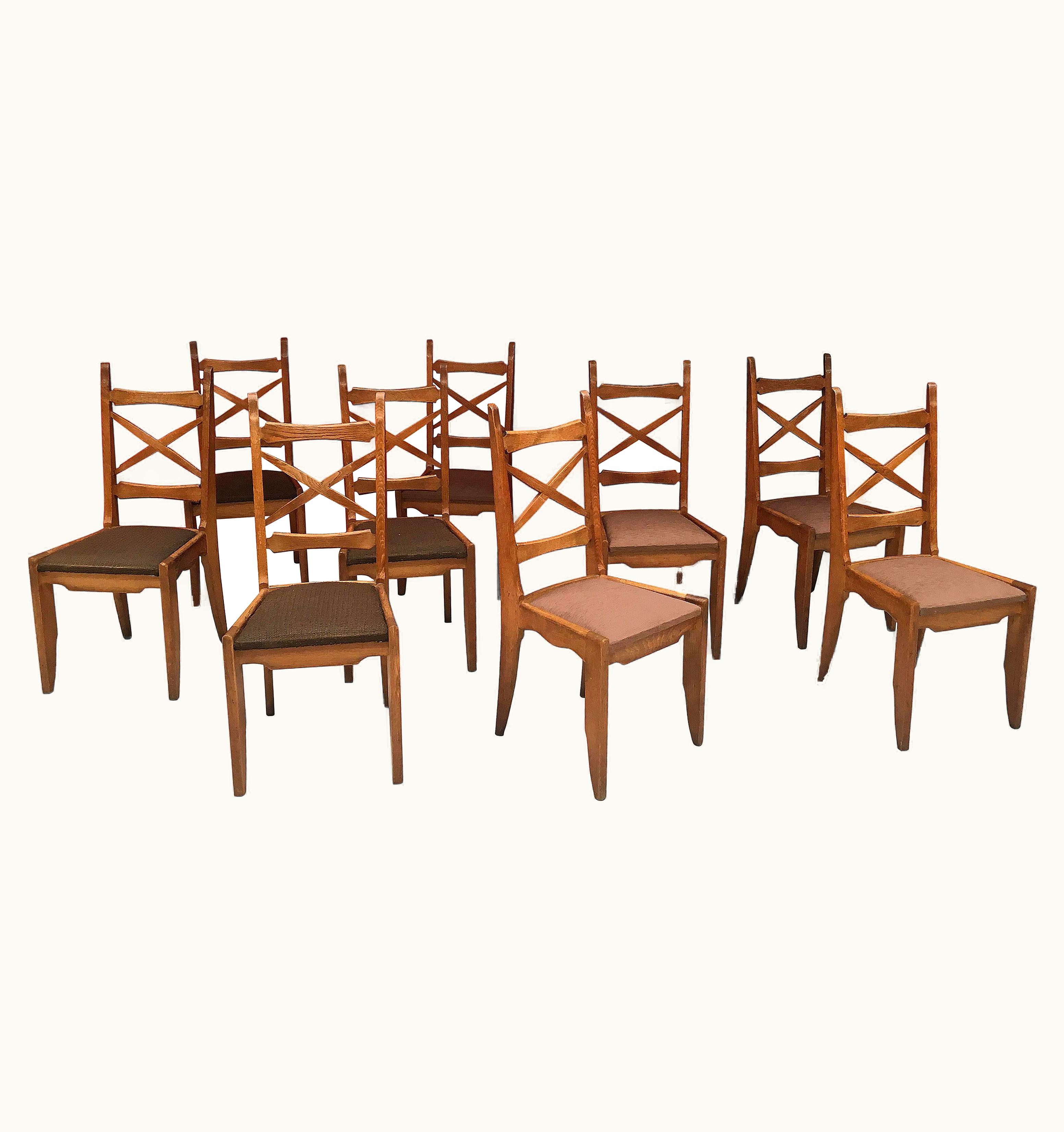 Guillerme et Chambron Guillerme et Chambron Set Of 9 Chairs By Guillerme And Chambron, Edition Votre Maison, Circa 1960