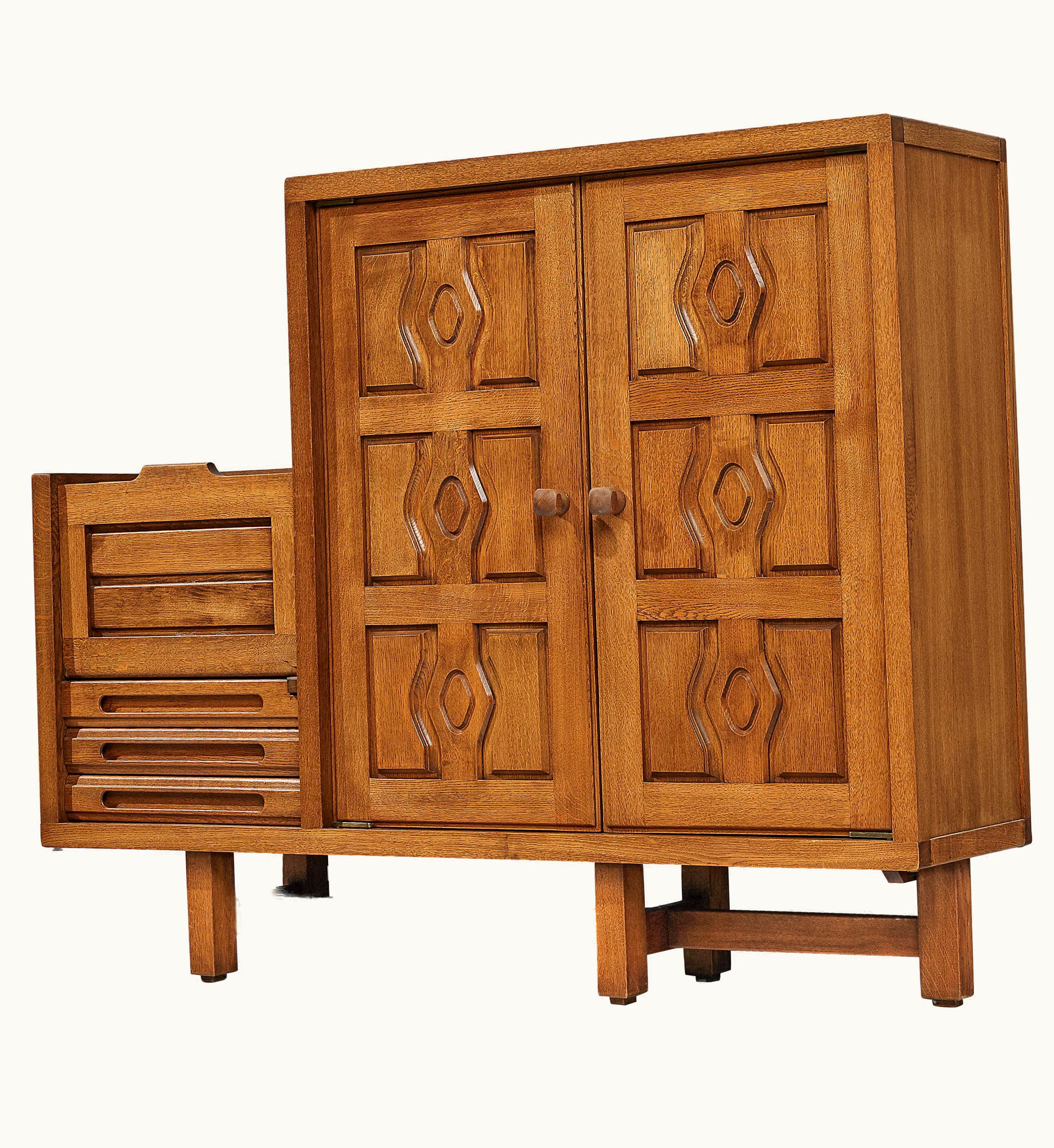 Guillerme et Chambron Guillerme et Chambron Cabinet 'Thierry' In Oak And Ceramic