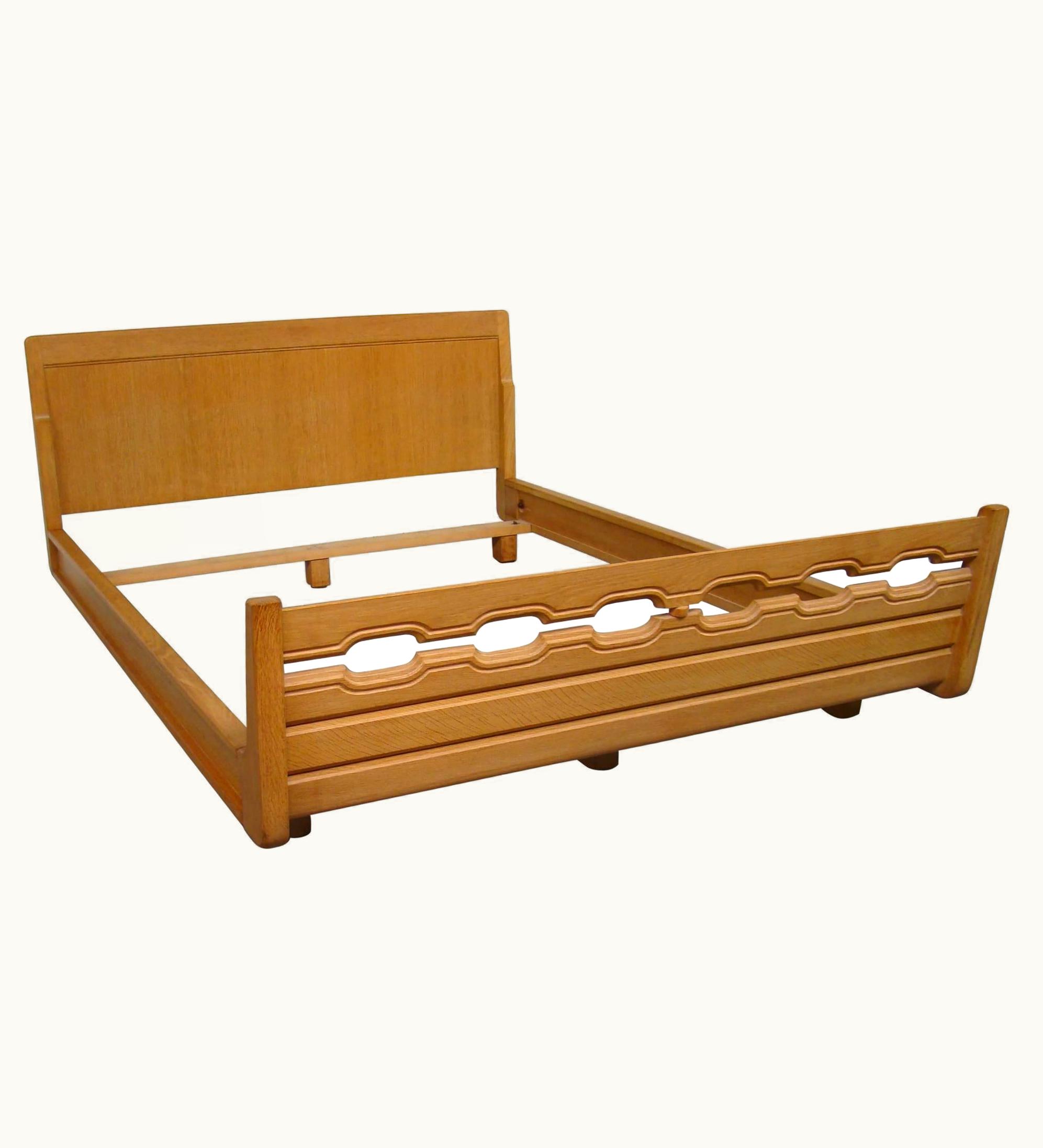 Guillerme et Chambron Guillerme et Chambron, Oak Bed Frame Circa 1970, Edition Votre Maison