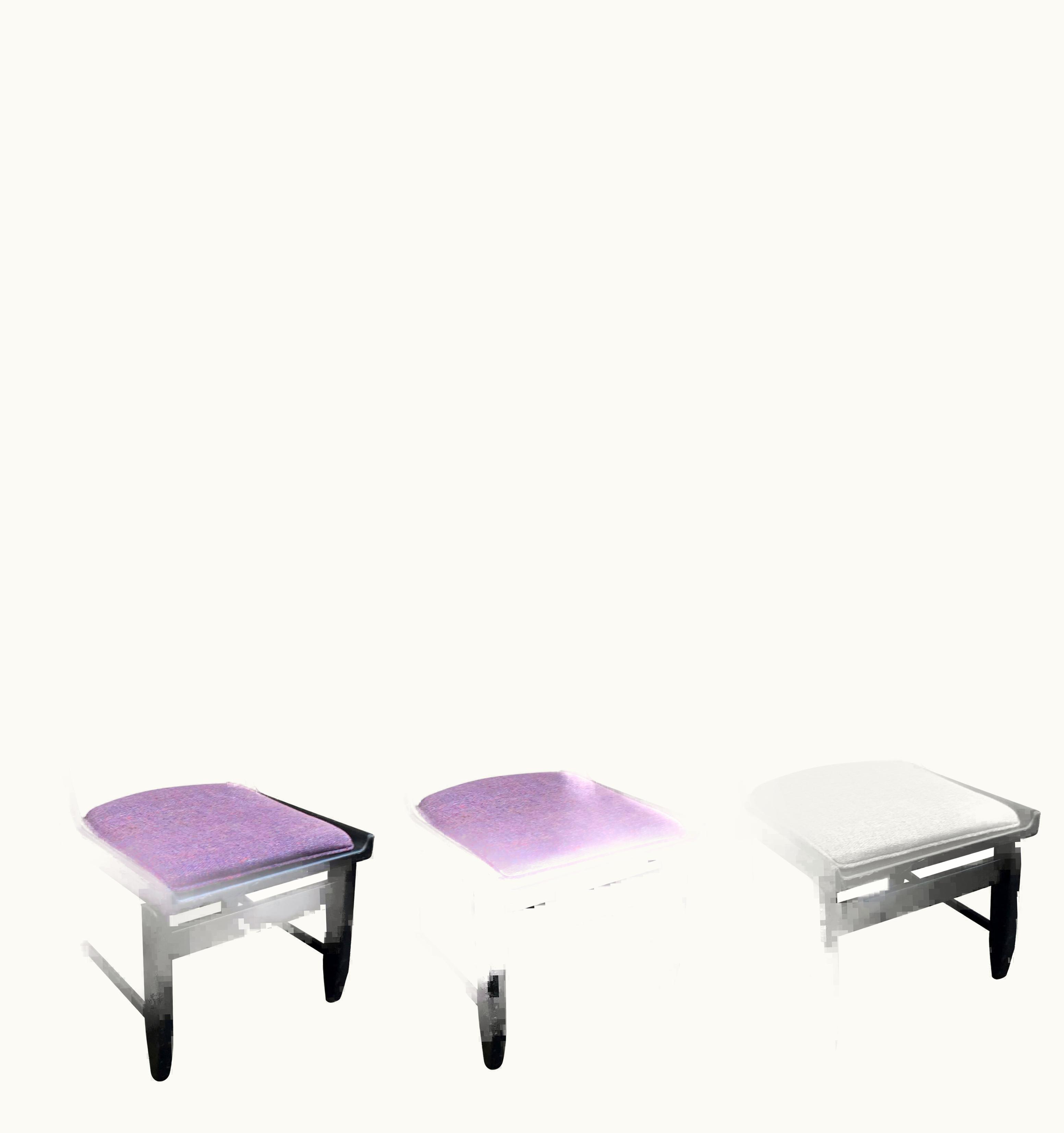 Guillerme et Chambron Guillerme et Chambron, Set Of Six Blackened Oak Chairs, Edition Votre Maison