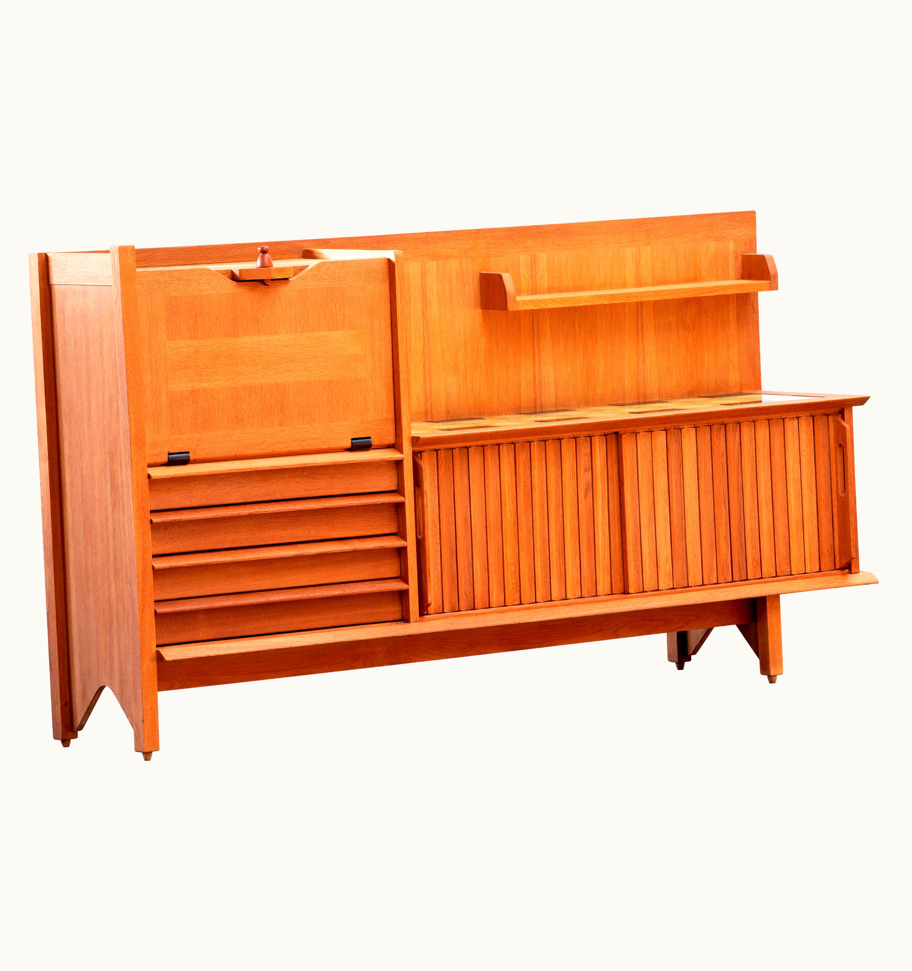 Guillerme et Chambron Guillerme et Chambron, Sideboard, Oak And Ceramic Tiles, Edition Votre Maison