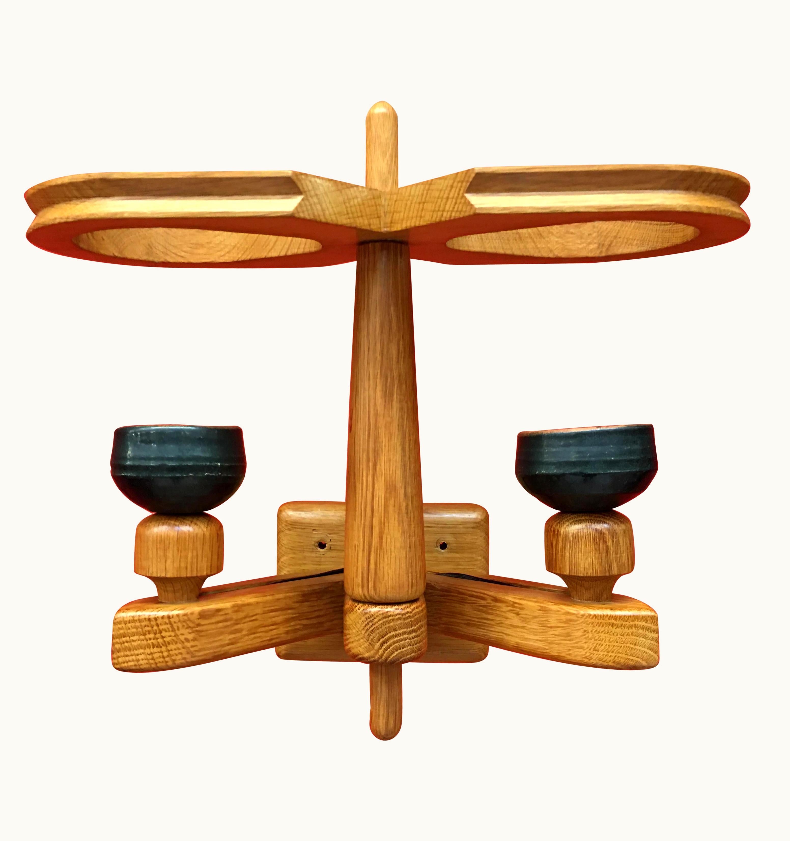 Guillerme et Chambron Guillerme et Chambron Oak And Ceramic Wall Sconce, Edition Votre Maison