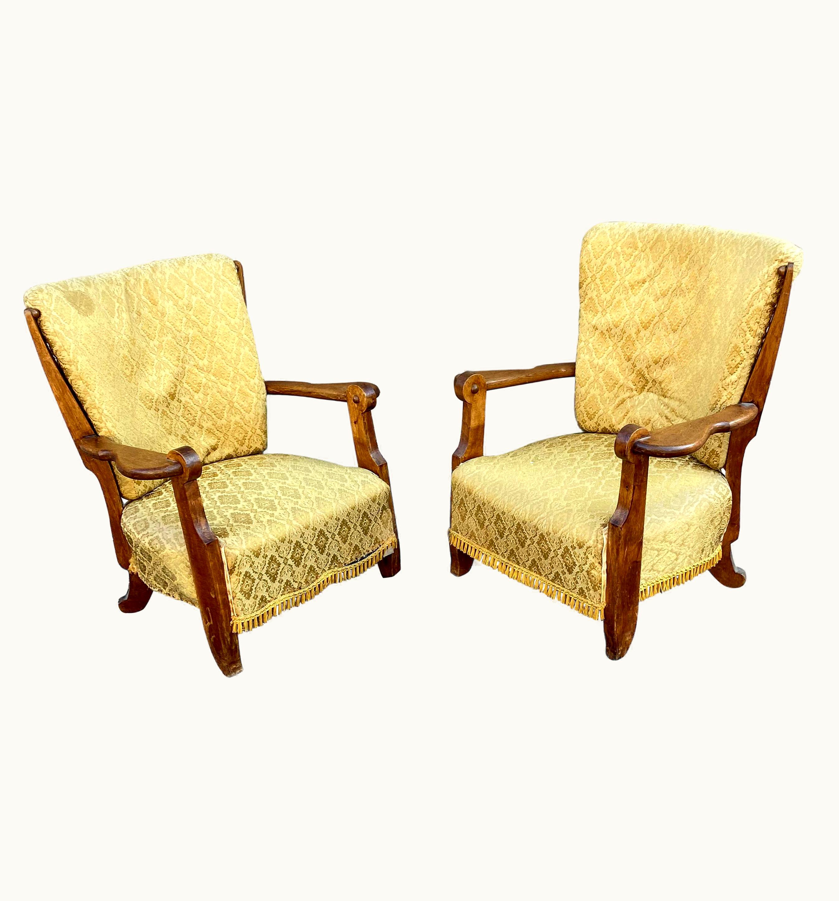 Guillerme et Chambron Guillerme et Chambron, Pair Of Oak Armchairs, Edition Votre Maison, Circa 1950