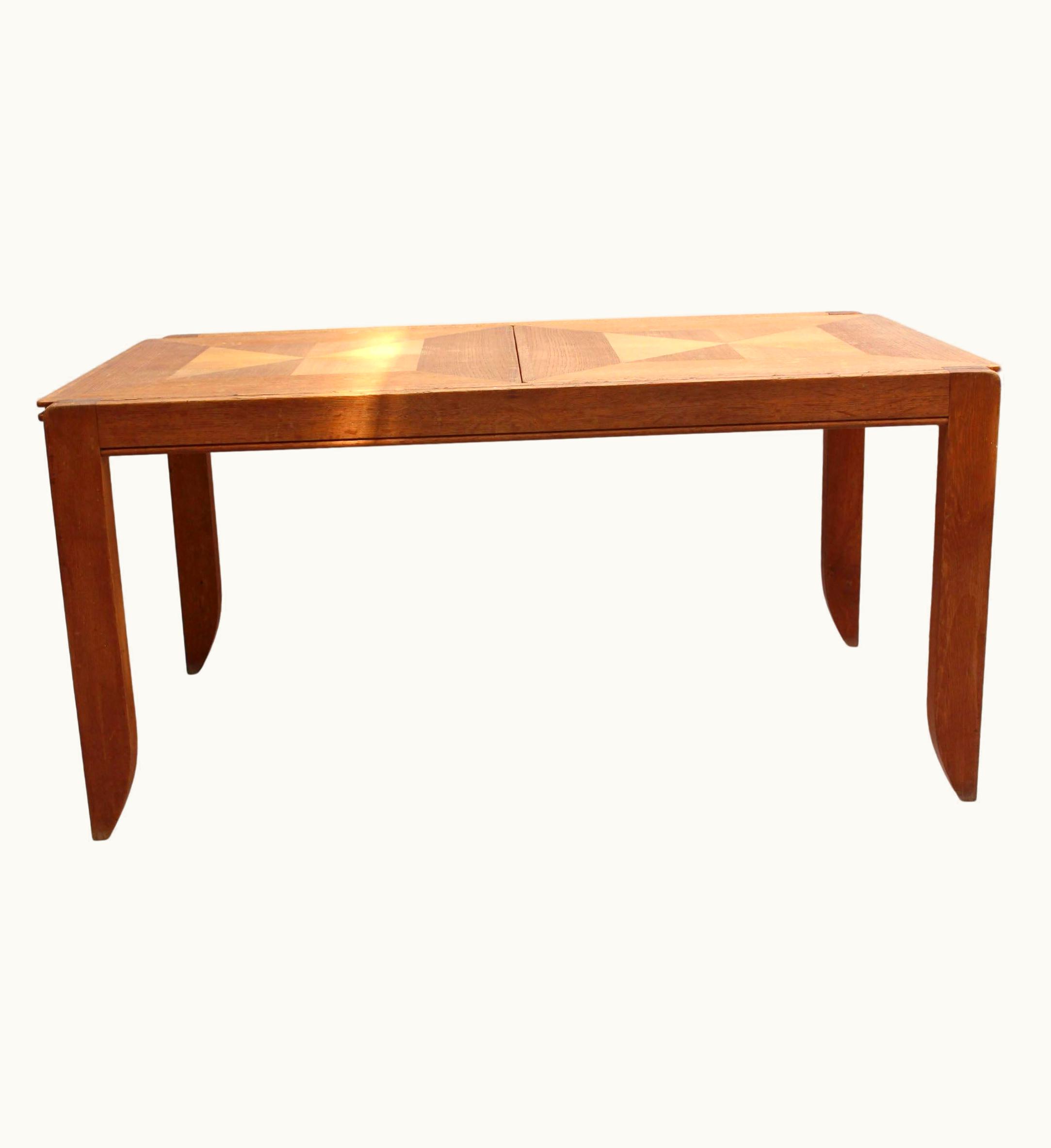 Guillerme et Chambron Guillerme et Chambron Fine French 1970s Extendable Oak Dining Table By Guillerme & Chambron