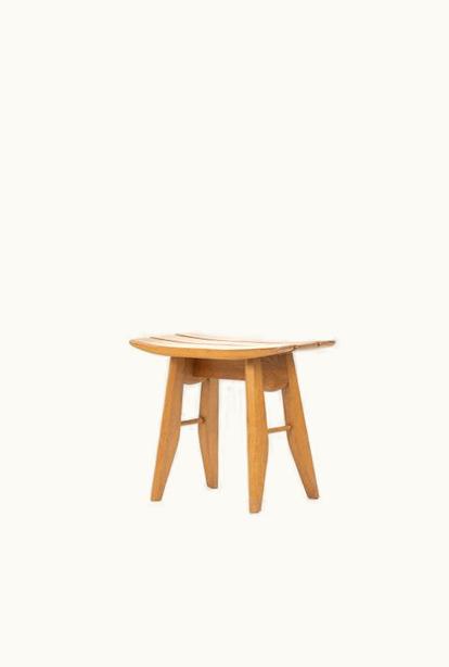 Guillerme et Chambron Guillerme And Chambron Solid Oak Stool By Votre Maison, 1950