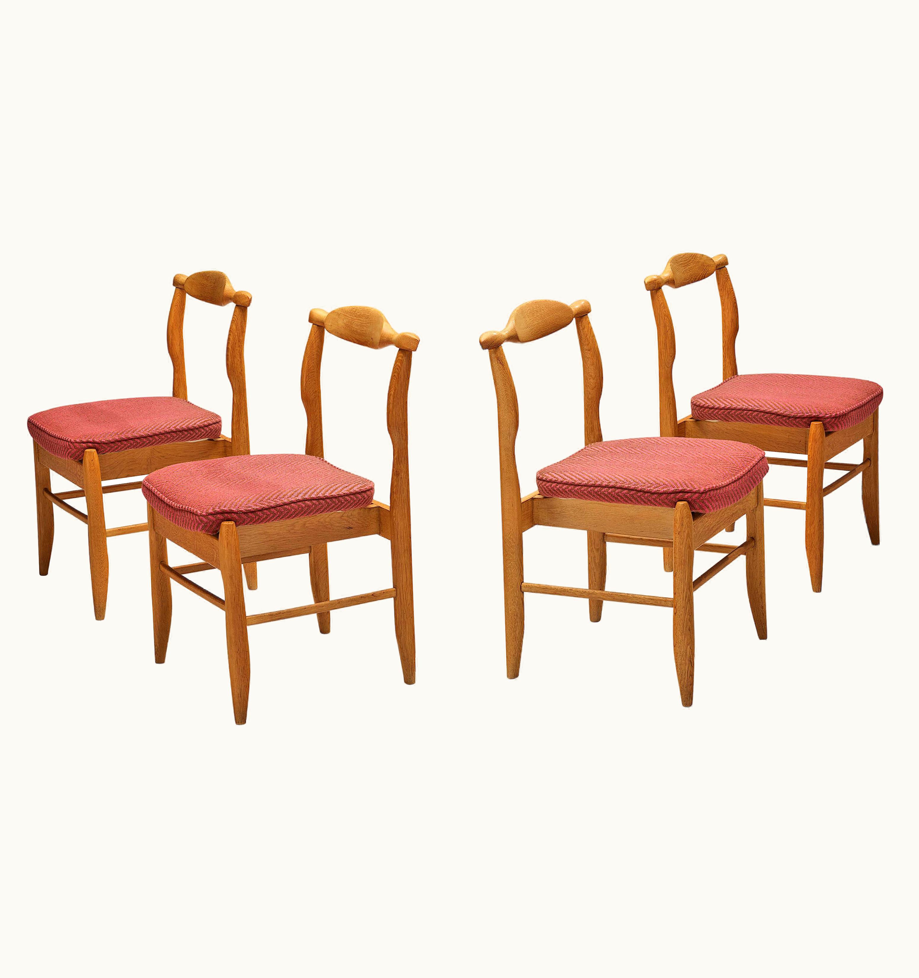 Guillerme et Chambron Guillerme et Chambron Dining Chairs Model 'Fumay' In Oak