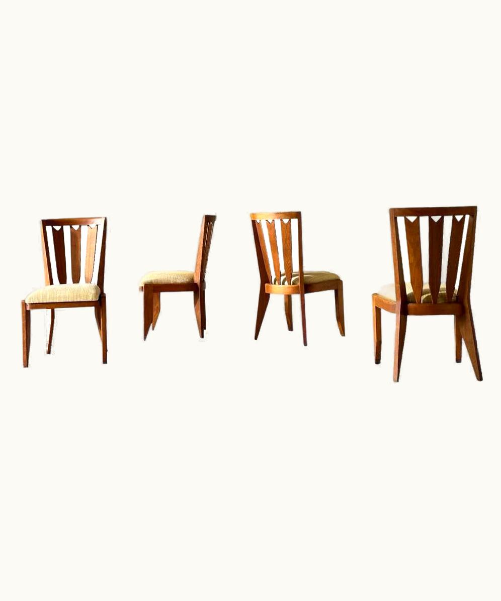Guillerme et Chambron Exceptional Set Of Eight Dining Chairs, France, 1960s