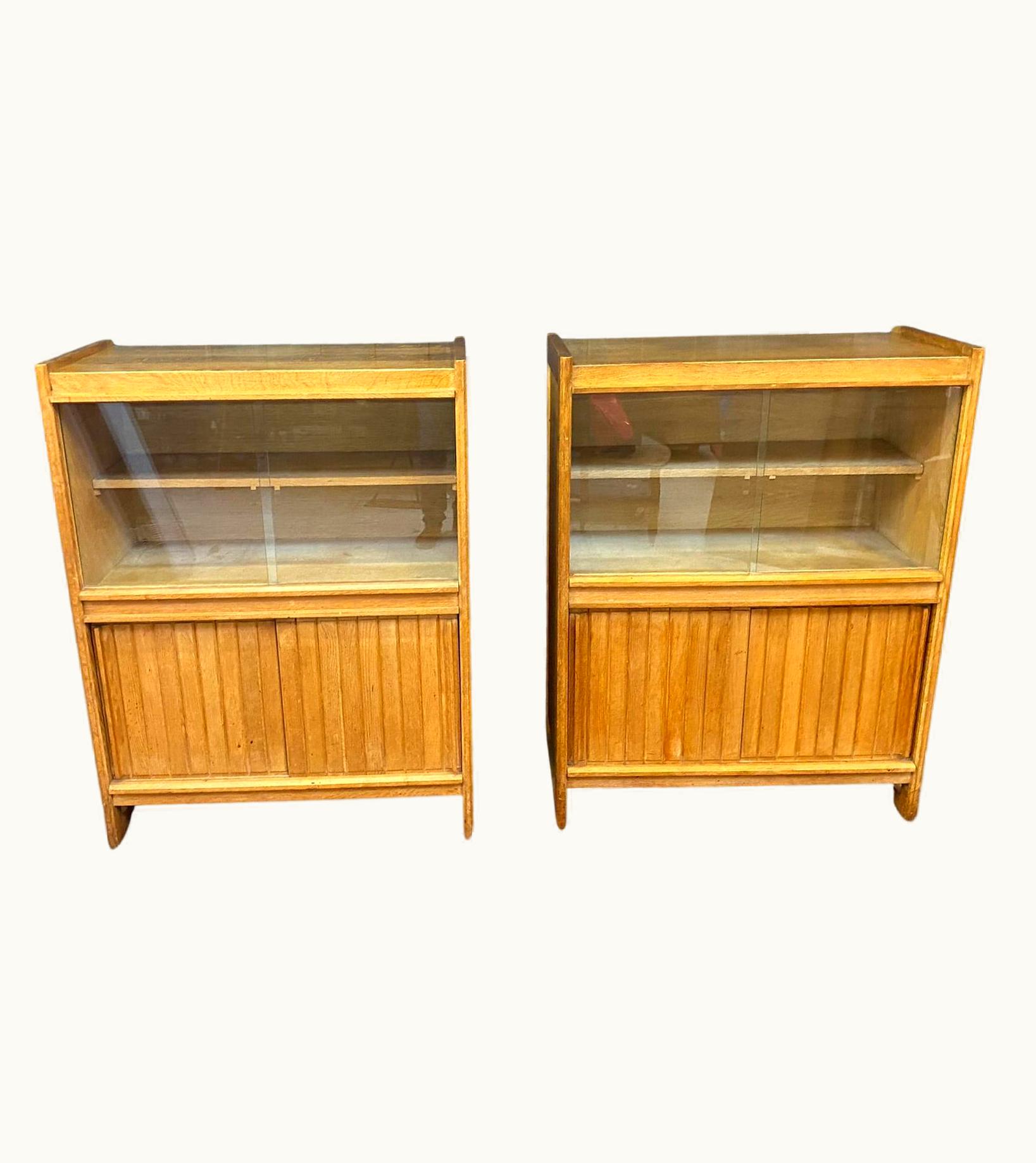Guillerme et Chambron Guillerme et Chambron, 2 Cabinets, In Oak And Glass, Edition Votre Maison