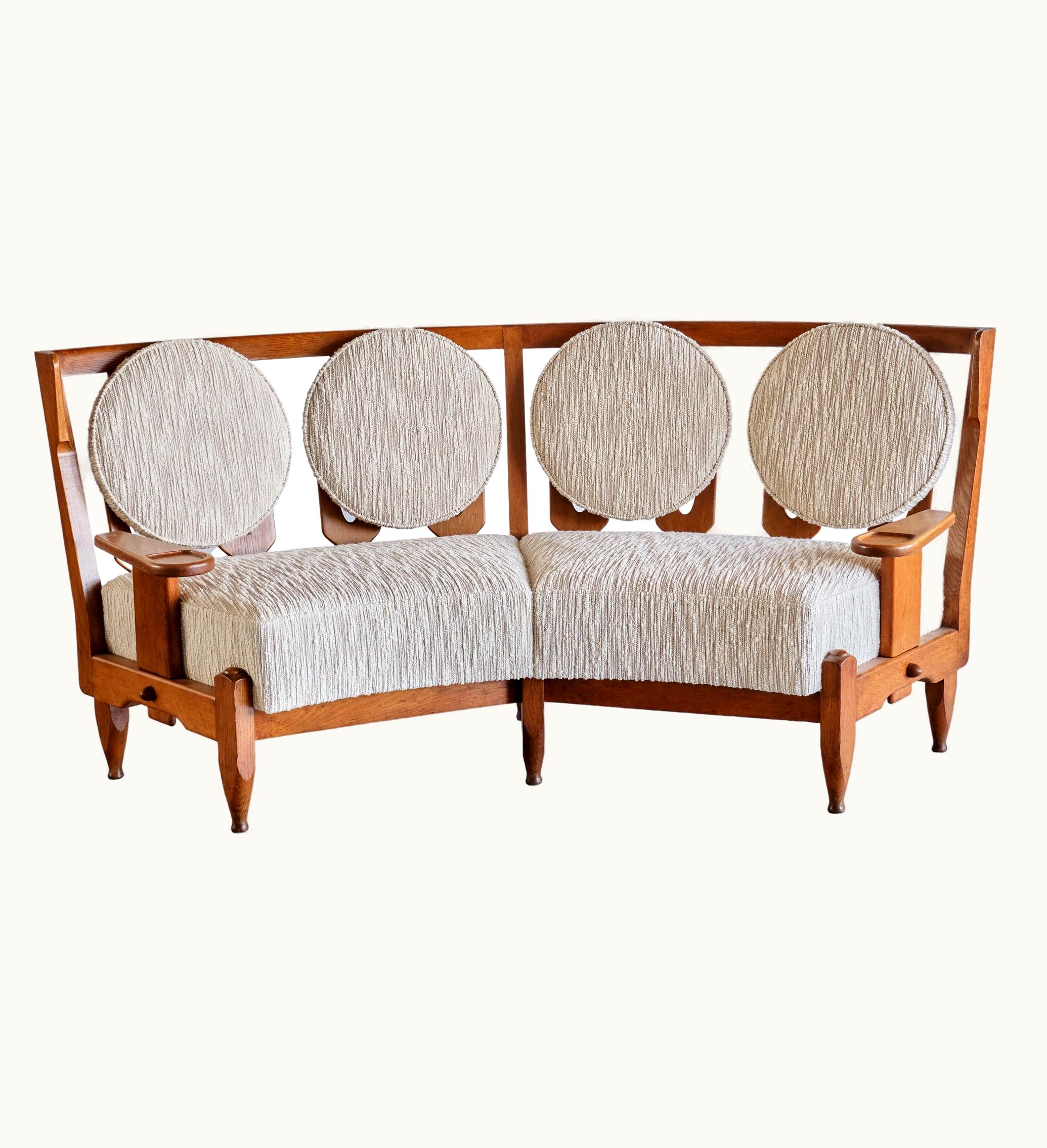 Guillerme et Chambron Guillerme et Chambron Sofa, Oak And Lelièvre Bouclé, Votre Maison, France 1960s