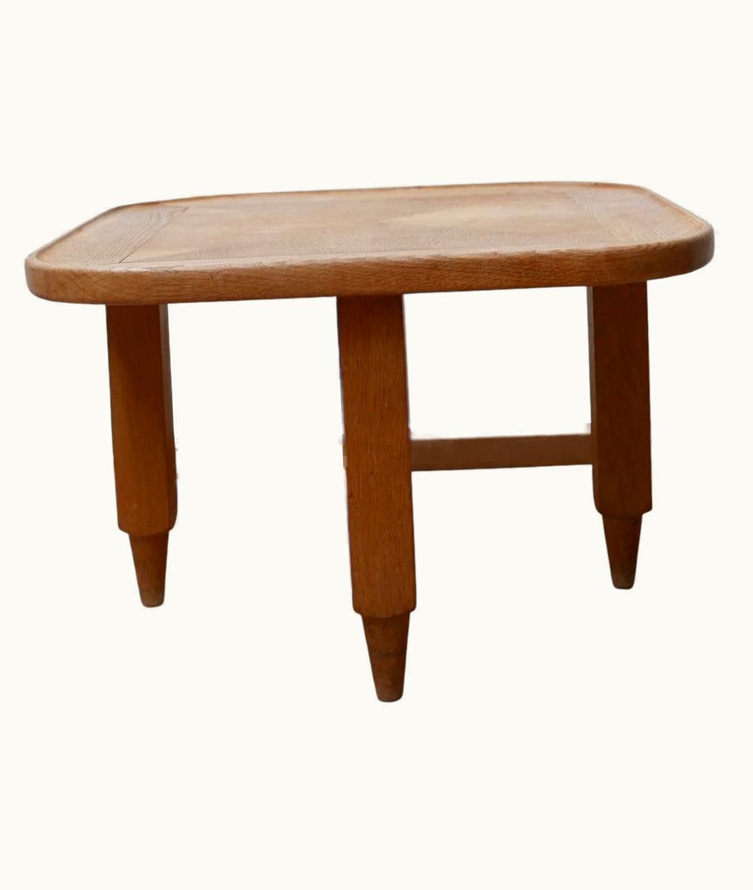 Guillerme et Chambron Oak French Mid-Century Coffee Table