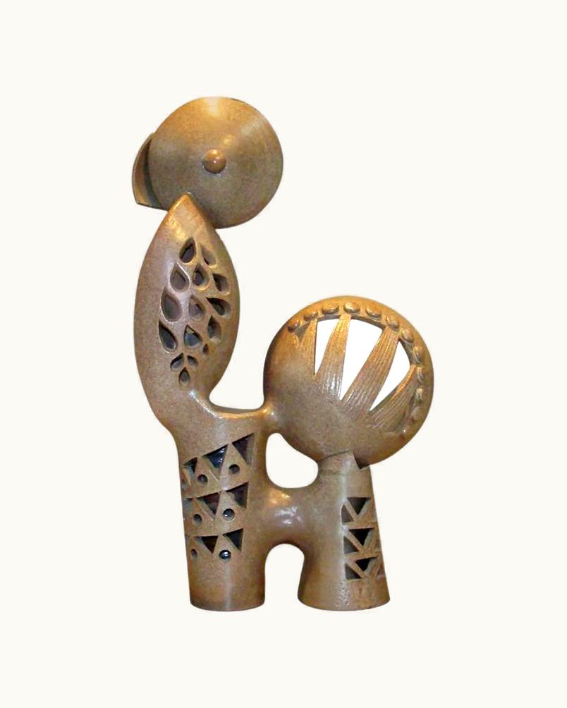 Guillerme et Chambron Guillerme et Chambron Boleslaw Danikowski High Enameled Ceramic Sculpture, France, 1950