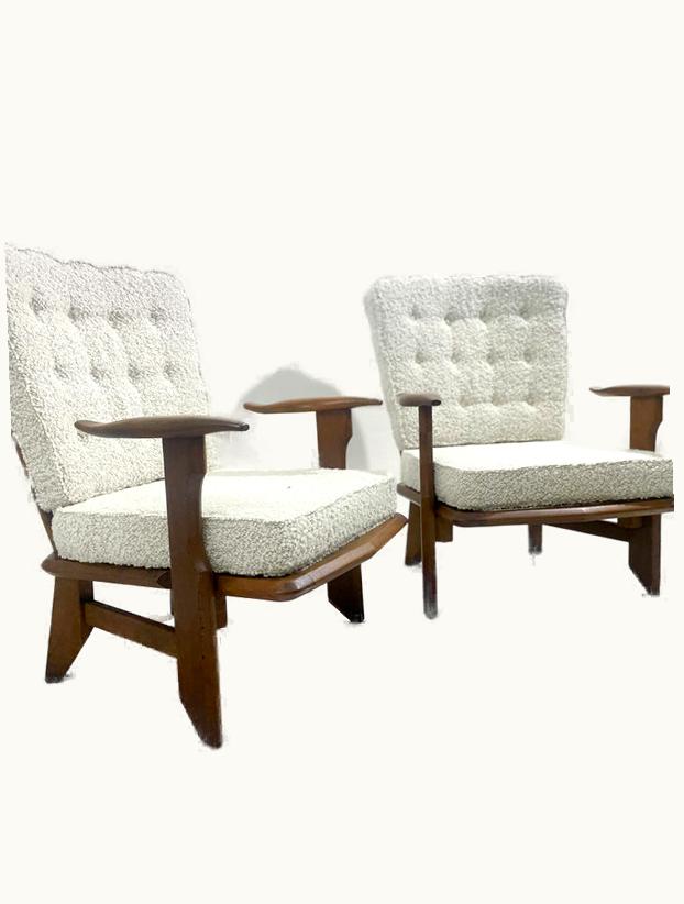 Guillerme et Chambron Guillerme et Chambron Mid-Century Modern Pair Of Guillerme Et Chambron Armchairs, France, 1960s