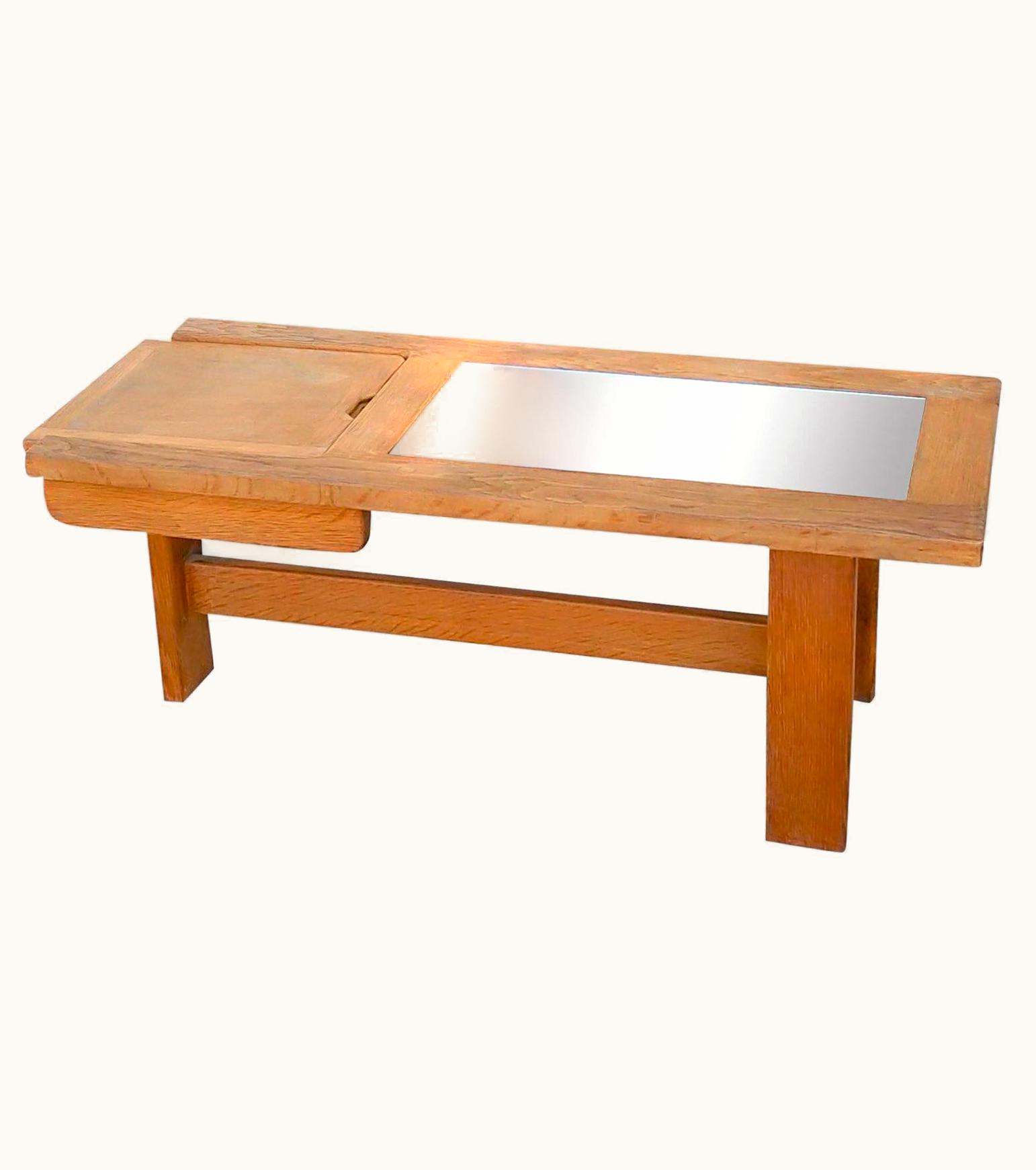 Guillerme et Chambron Guillerme et Chambron Rare Solid Oak Occasional Tripod Table By Guillerme & Chambron, France, 1970's